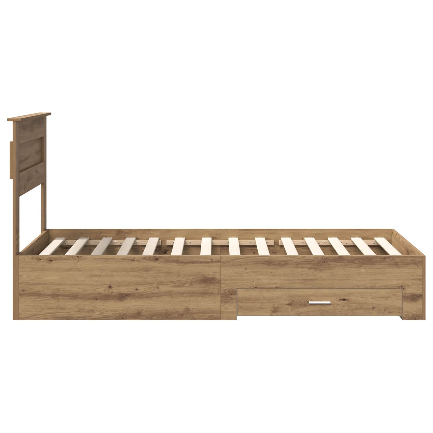 Bedframe met hoofdeinde Artisan Eiken 100 x 200 cm Bewerkt hout is nu te koop bij PeponiXL, paradijselijk wonen!