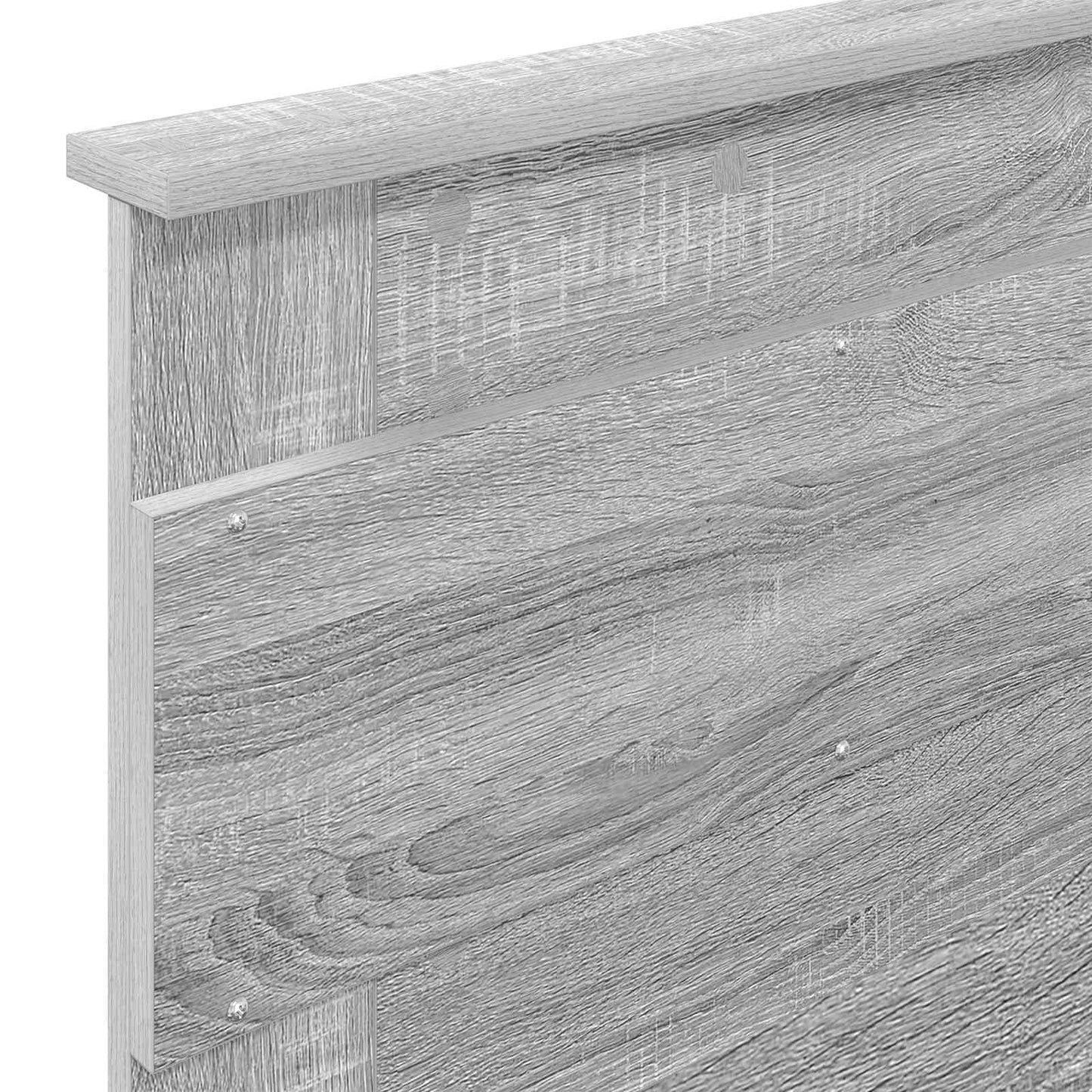 Bedframe met hoofdeinde Grijs Sonoma 90 x 190 cm Bewerkt hout is nu te koop bij PeponiXL, paradijselijk wonen!
