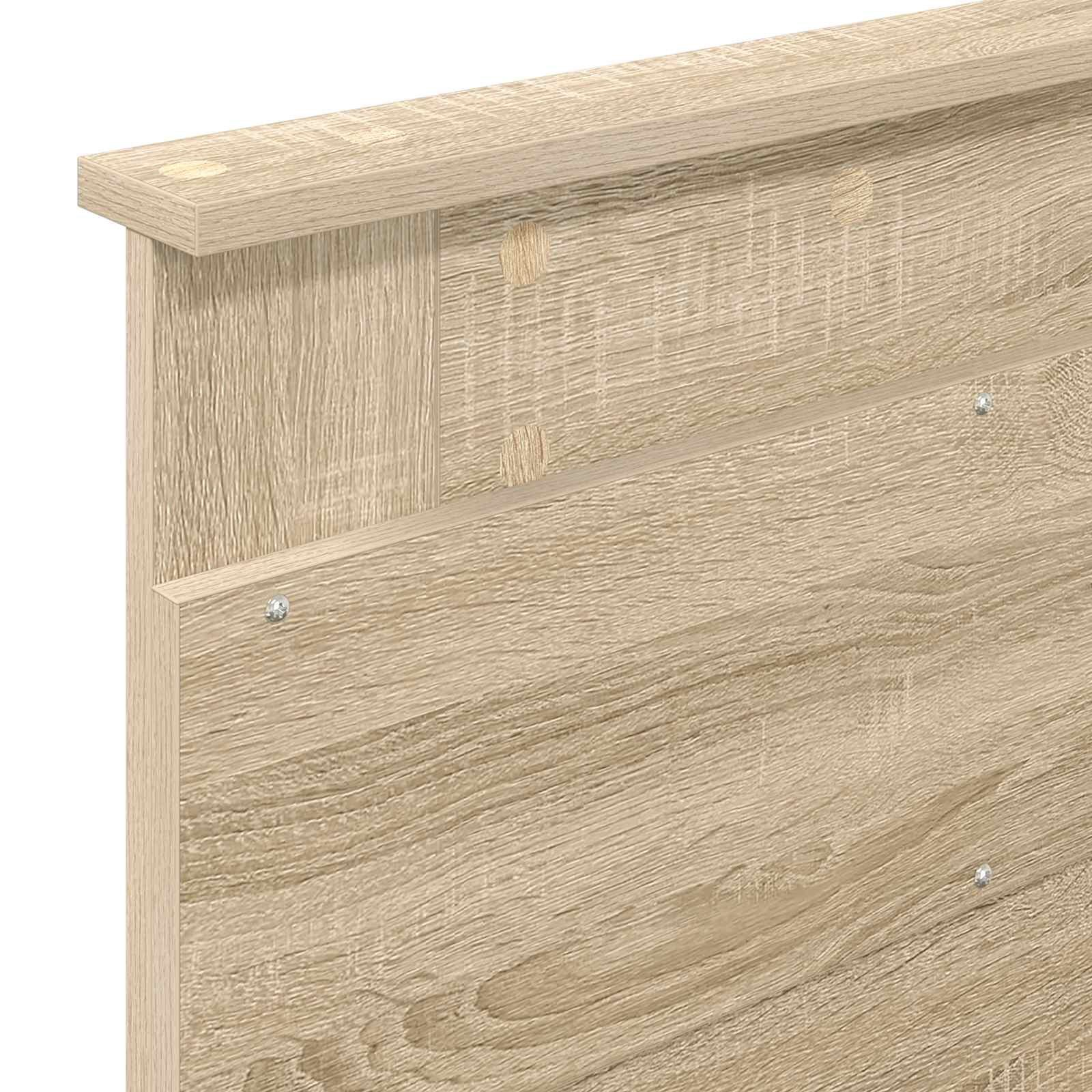Bedframe met hoofdeinde Sonoma Eiken 90 x 200 cm Bewerkt hout is nu te koop bij PeponiXL, paradijselijk wonen!
