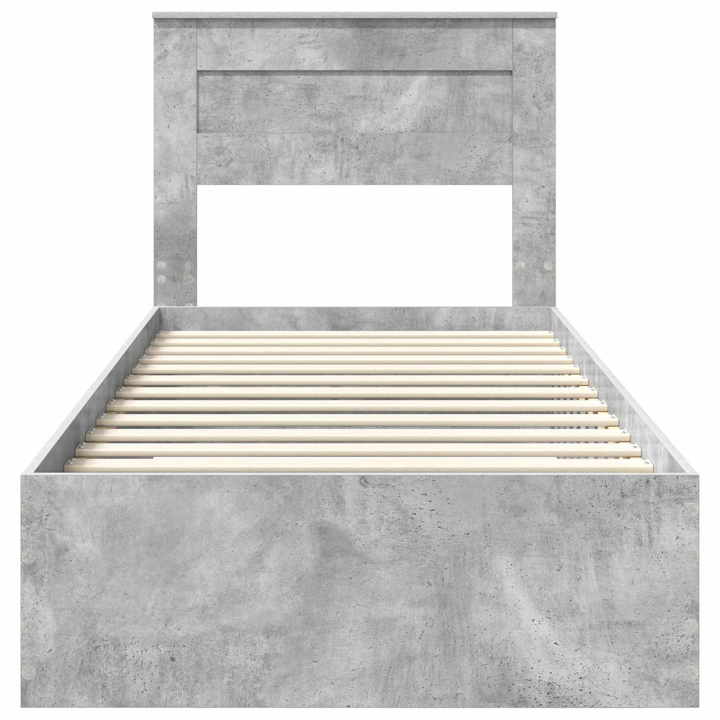 Bedframe met hoofdeinde Beton Grijs 90 x 200 cm Bewerkt hout is nu te koop bij PeponiXL, paradijselijk wonen!