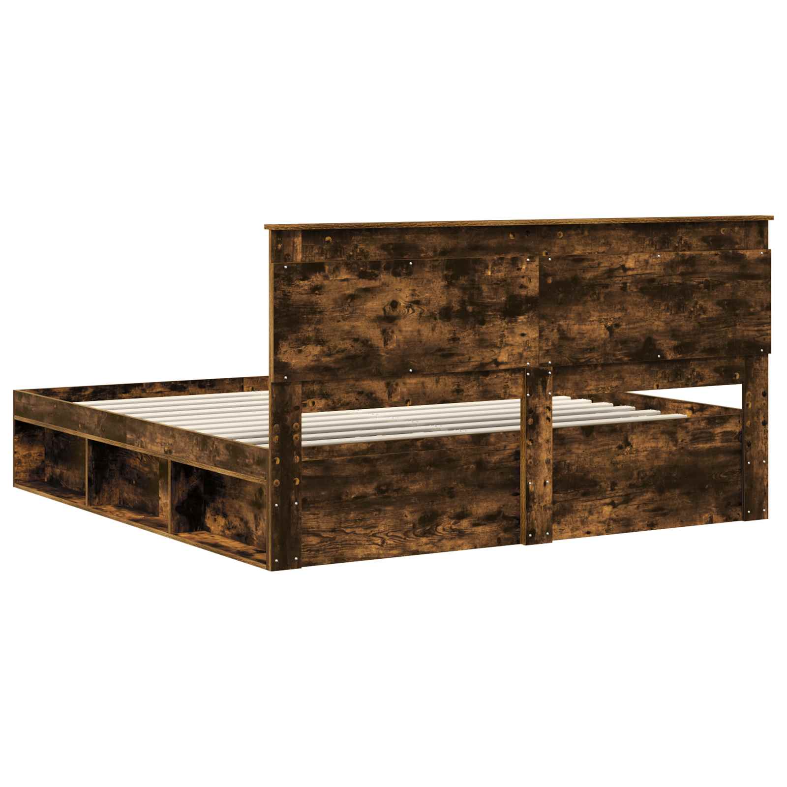 Bedframe Gerookt eiken 200 x 200 cm Massief grenenhout is nu te koop bij PeponiXL, paradijselijk wonen!