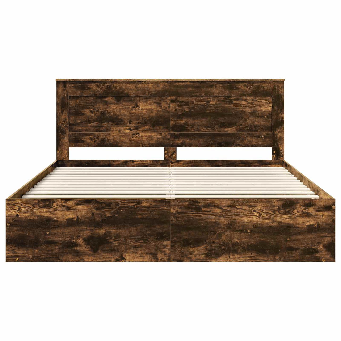 Bedframe Gerookt eiken 200 x 200 cm Massief grenenhout is nu te koop bij PeponiXL, paradijselijk wonen!