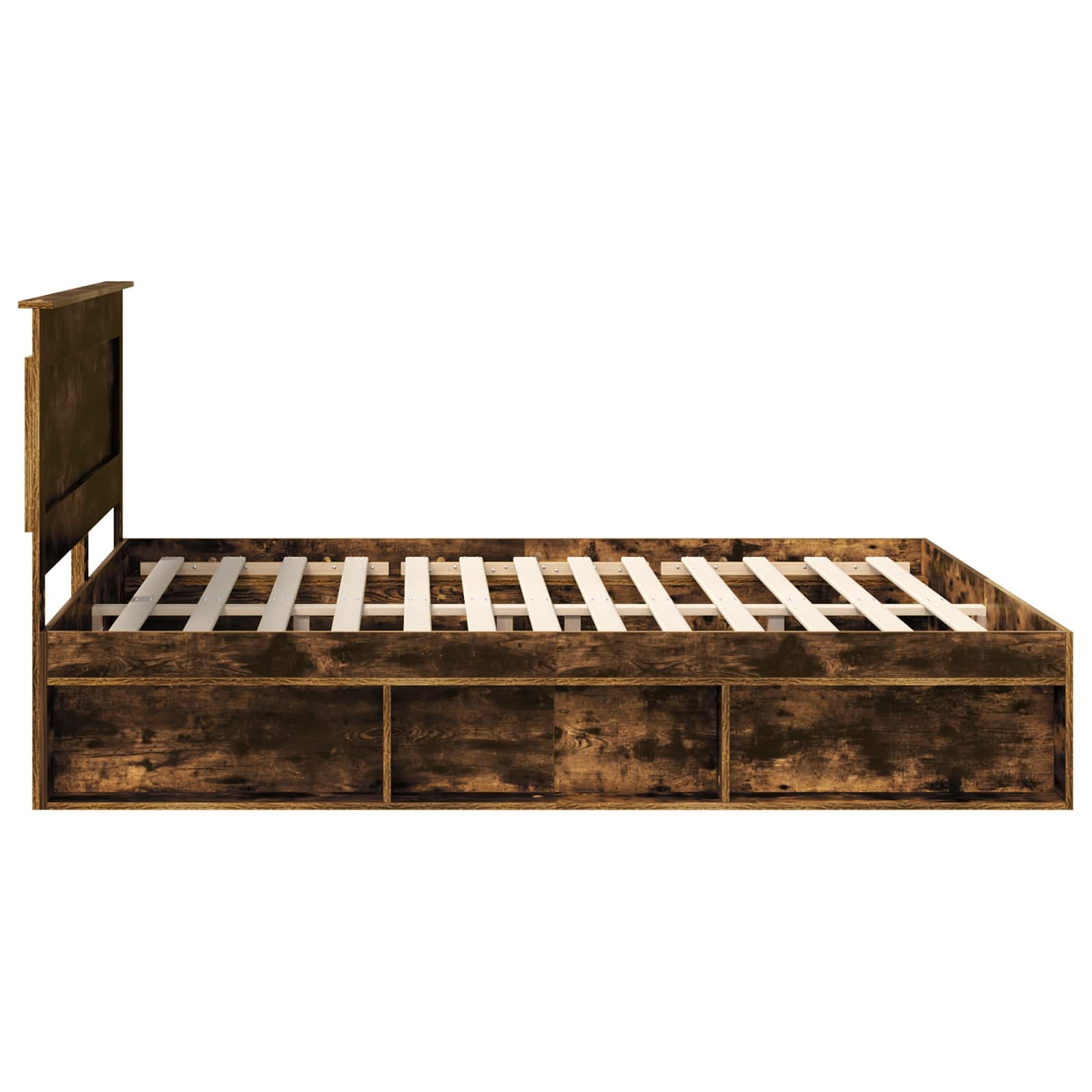 Bedframe Gerookt eiken 200 x 200 cm Massief grenenhout is nu te koop bij PeponiXL, paradijselijk wonen!