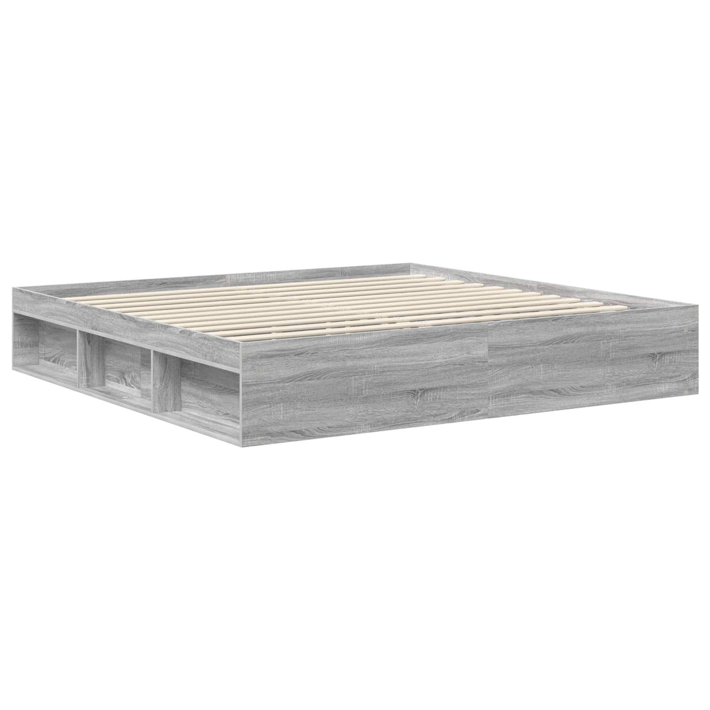 Bedframe Grijs Sonoma 200 x 200 cm Massief grenenhout is nu te koop bij PeponiXL, paradijselijk wonen!
