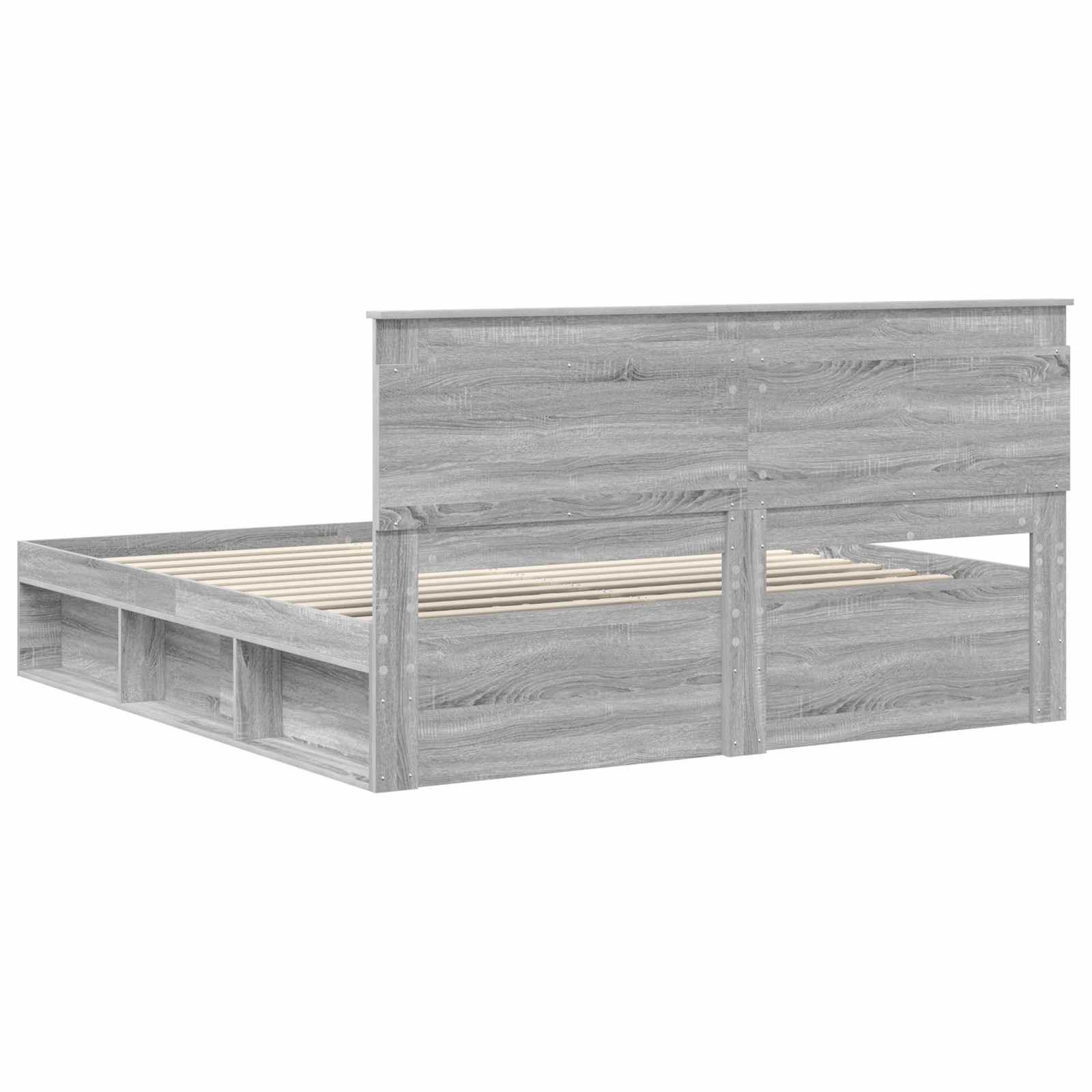 Bedframe Grijs Sonoma 200 x 200 cm Massief grenenhout is nu te koop bij PeponiXL, paradijselijk wonen!