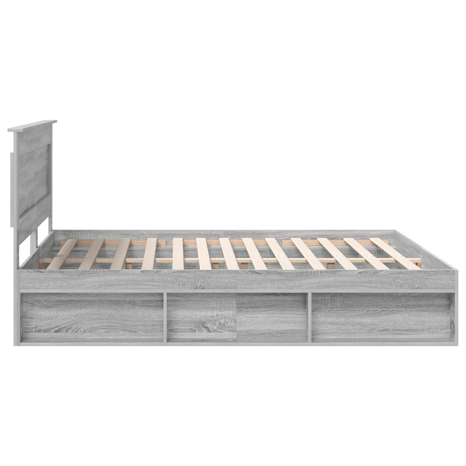 Bedframe Grijs Sonoma 200 x 200 cm Massief grenenhout is nu te koop bij PeponiXL, paradijselijk wonen!
