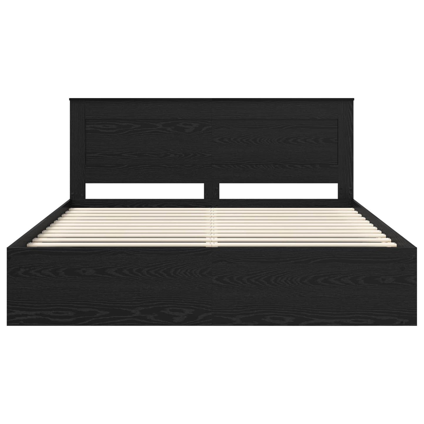 Bedframe met hoofdeinde Zwart 180 x 200 cm Massief grenenhout is nu te koop bij PeponiXL, paradijselijk wonen!