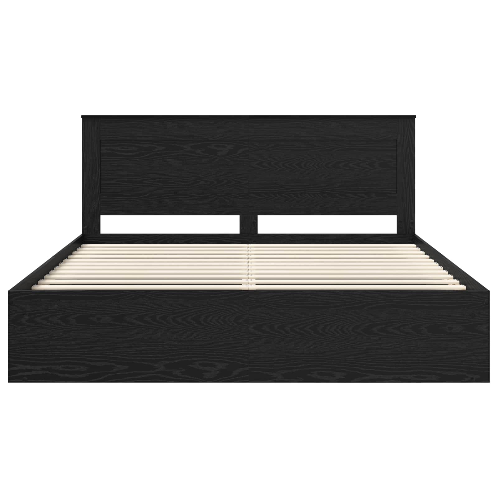 Bedframe met hoofdeinde Zwart 180 x 200 cm Massief grenenhout is nu te koop bij PeponiXL, paradijselijk wonen!