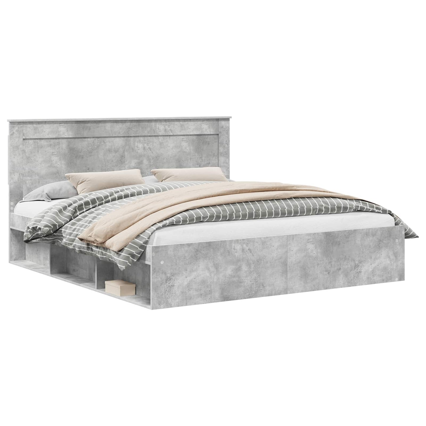 Bedframe met hoofdeinde Beton 180 x 200 cm Massief grenenhout is nu te koop bij PeponiXL, paradijselijk wonen!