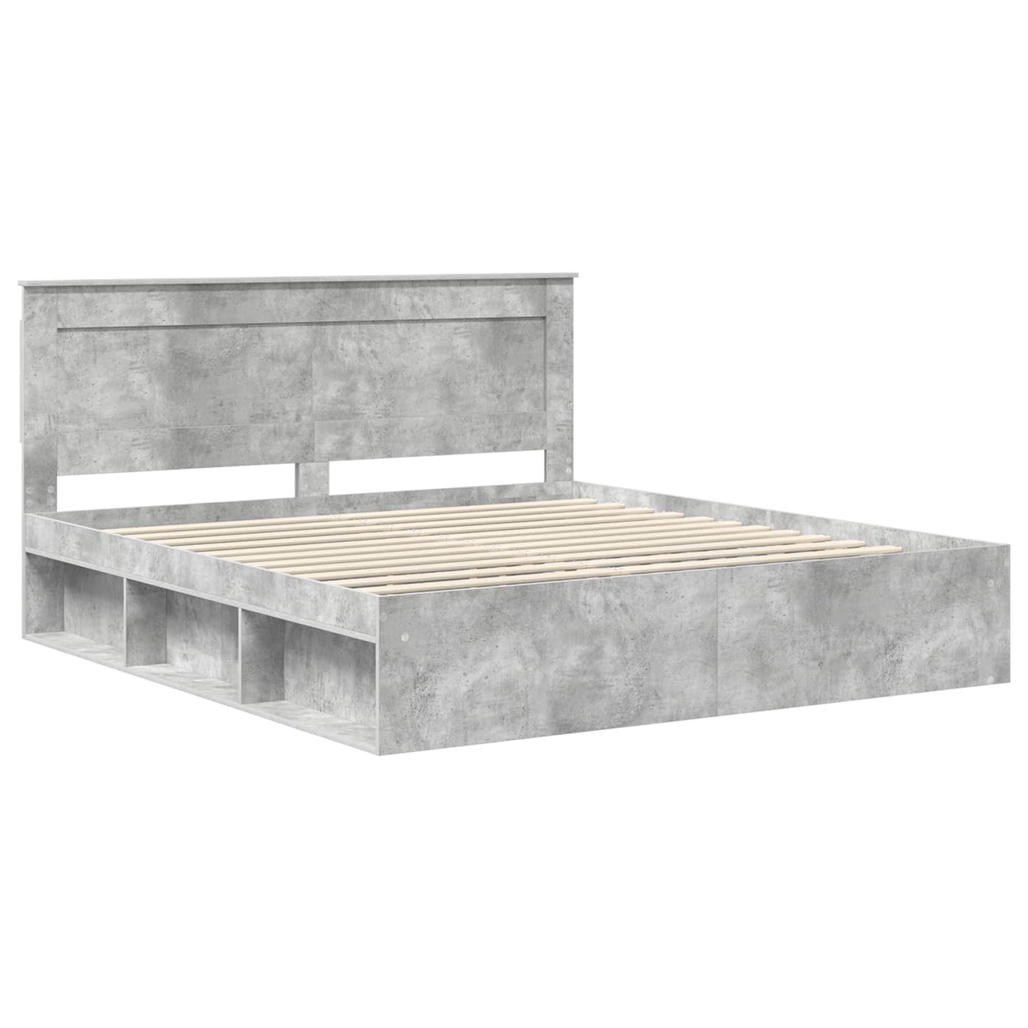 Bedframe met hoofdeinde Beton 180 x 200 cm Massief grenenhout is nu te koop bij PeponiXL, paradijselijk wonen!