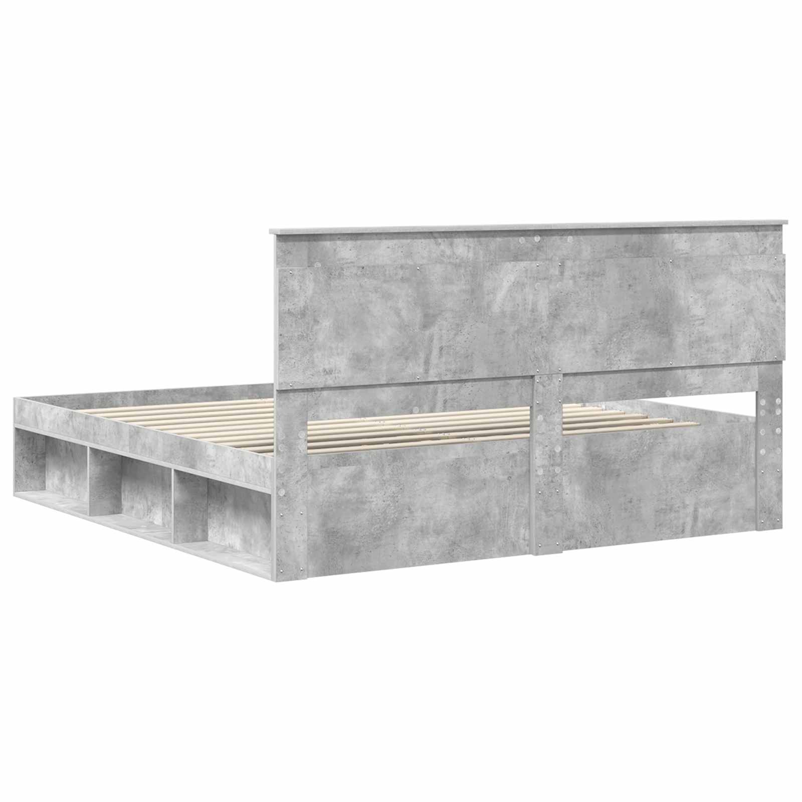 Bedframe met hoofdeinde Beton 180 x 200 cm Massief grenenhout is nu te koop bij PeponiXL, paradijselijk wonen!