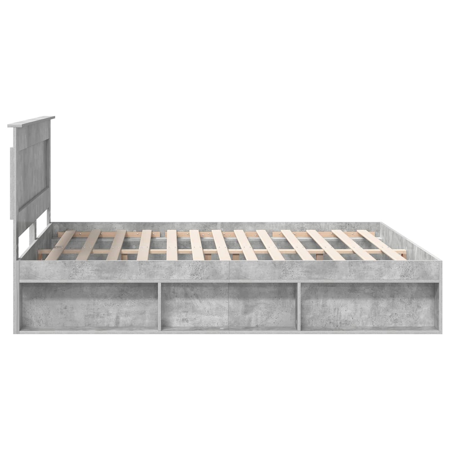 Bedframe met hoofdeinde Beton 180 x 200 cm Massief grenenhout is nu te koop bij PeponiXL, paradijselijk wonen!