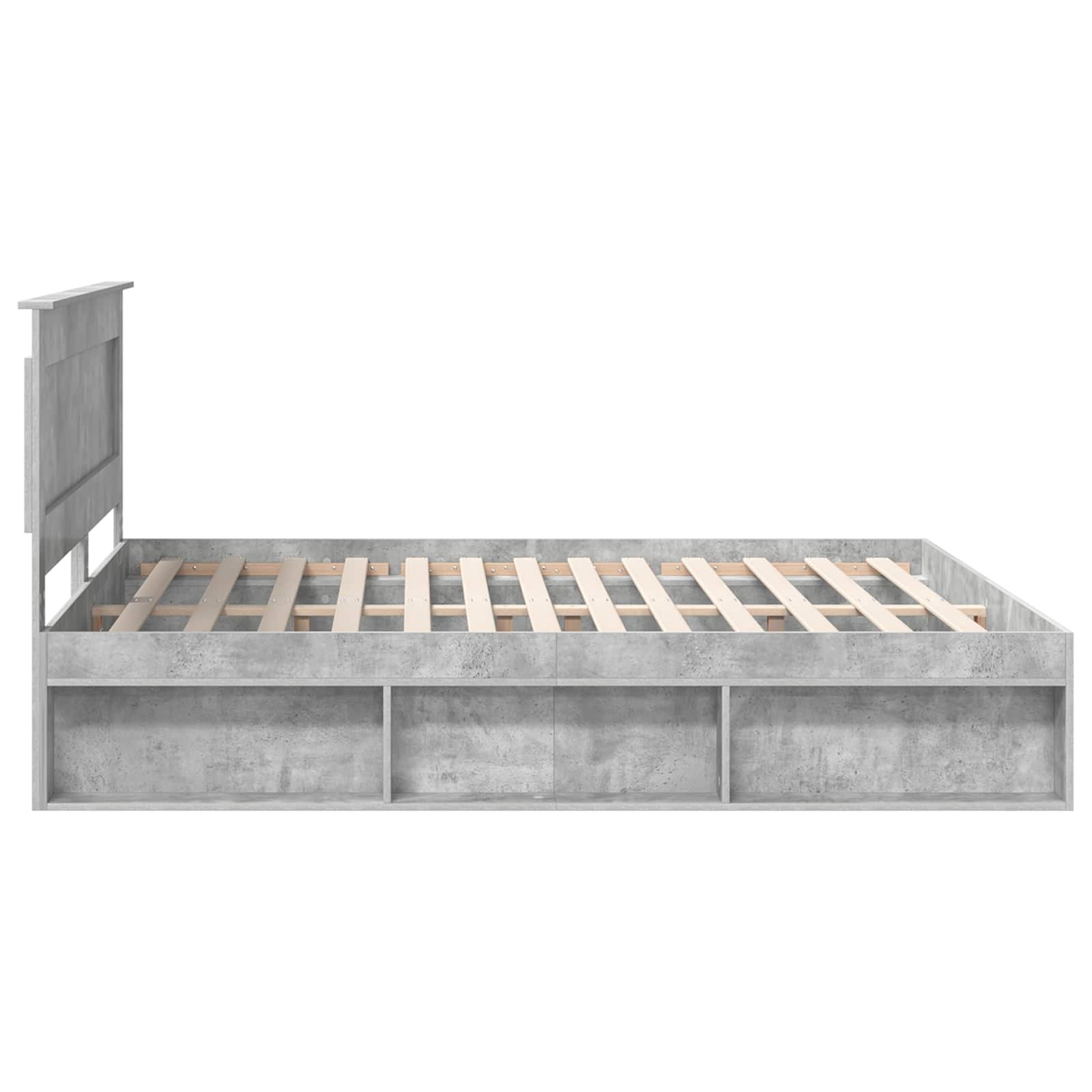 Bedframe met hoofdeinde Beton 180 x 200 cm Massief grenenhout is nu te koop bij PeponiXL, paradijselijk wonen!