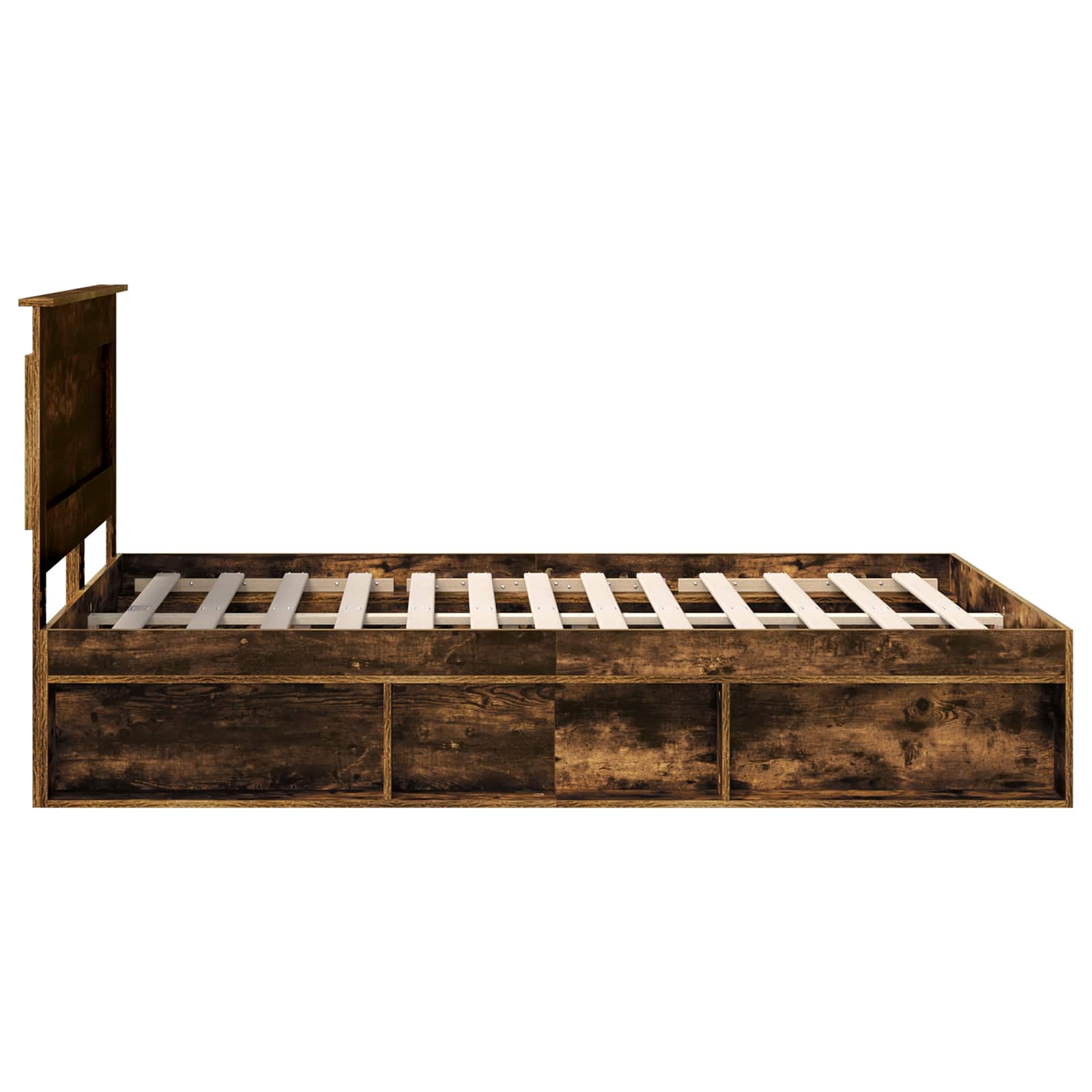 Bedframe Gerookt eiken 160 x 200 cm Massief grenenhout is nu te koop bij PeponiXL, paradijselijk wonen!