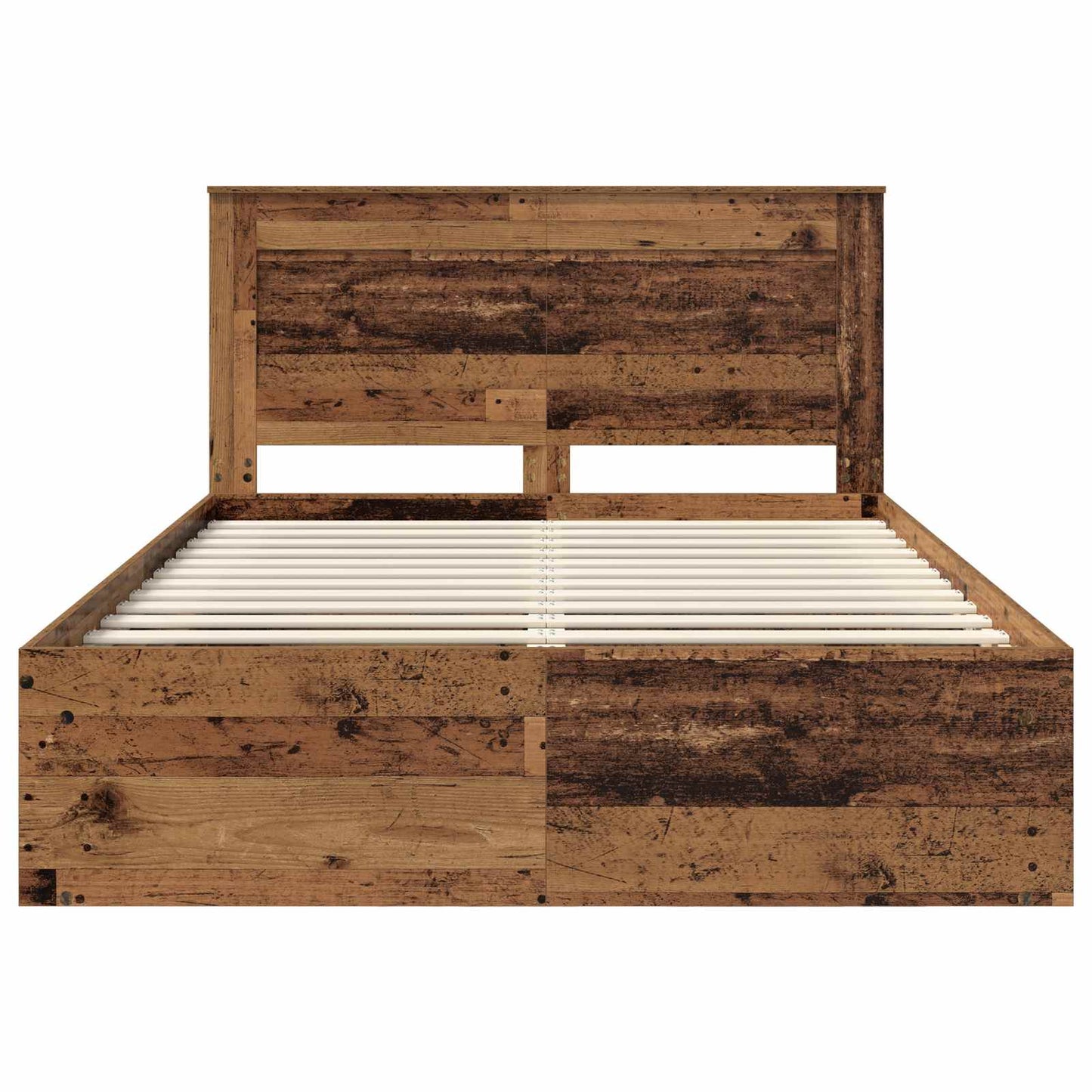 Bedframe met hoofdeinde Oudhout 140 x 190 cm Massief grenenhout is nu te koop bij PeponiXL, paradijselijk wonen!