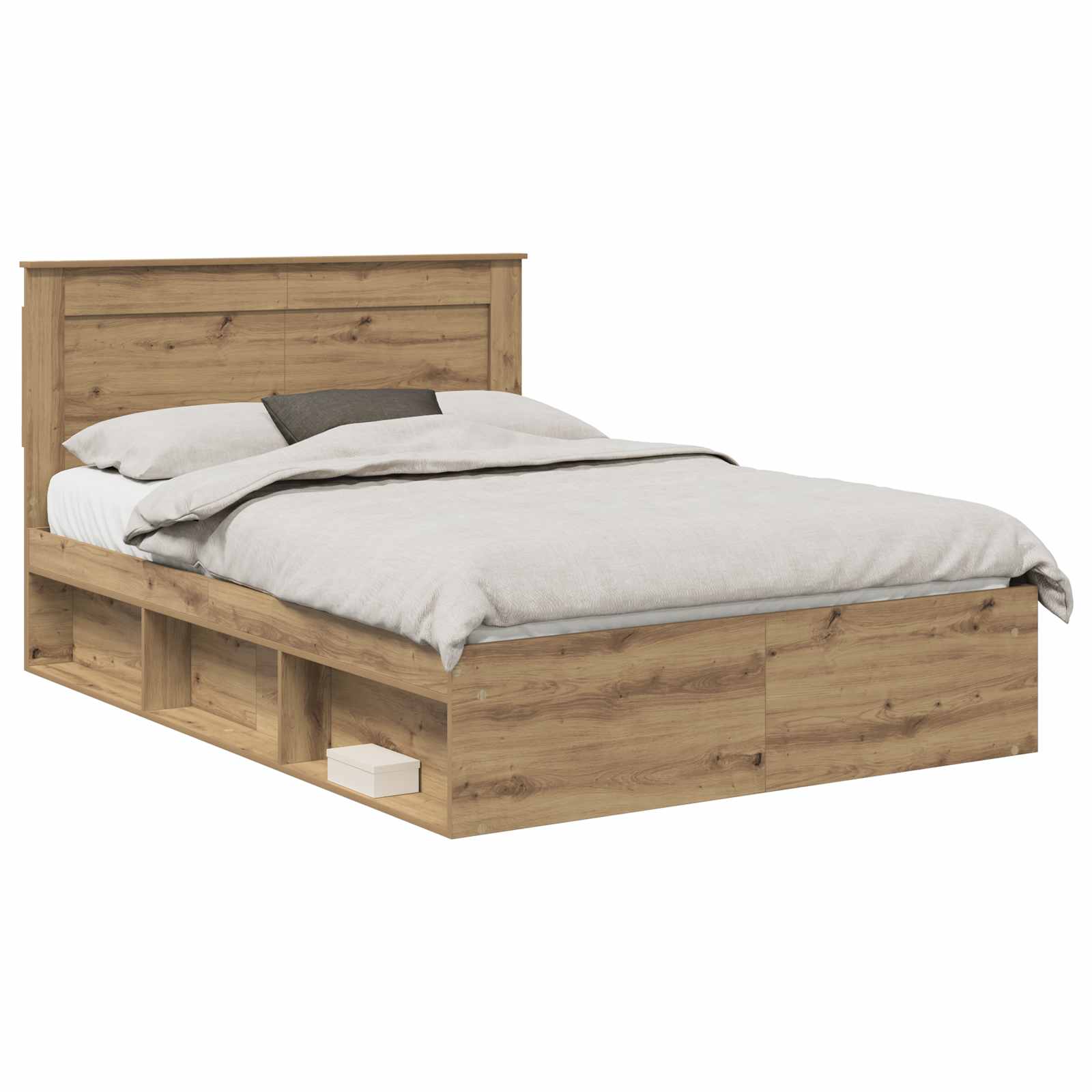 Bedframe Ambachtelijk eiken 140 x 190 cm Massief grenenhout is nu te koop bij PeponiXL, paradijselijk wonen!