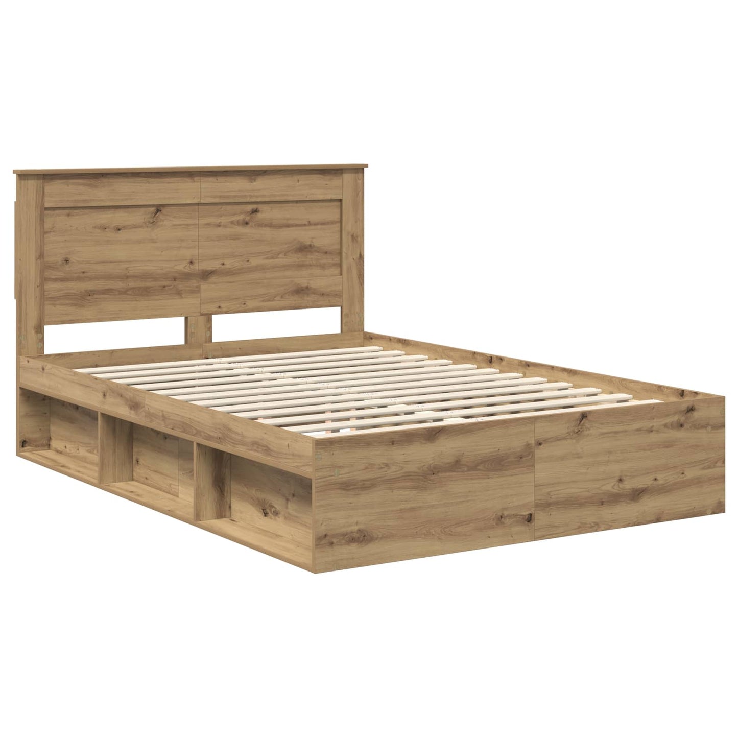 Bedframe Ambachtelijk eiken 140 x 190 cm Massief grenenhout is nu te koop bij PeponiXL, paradijselijk wonen!