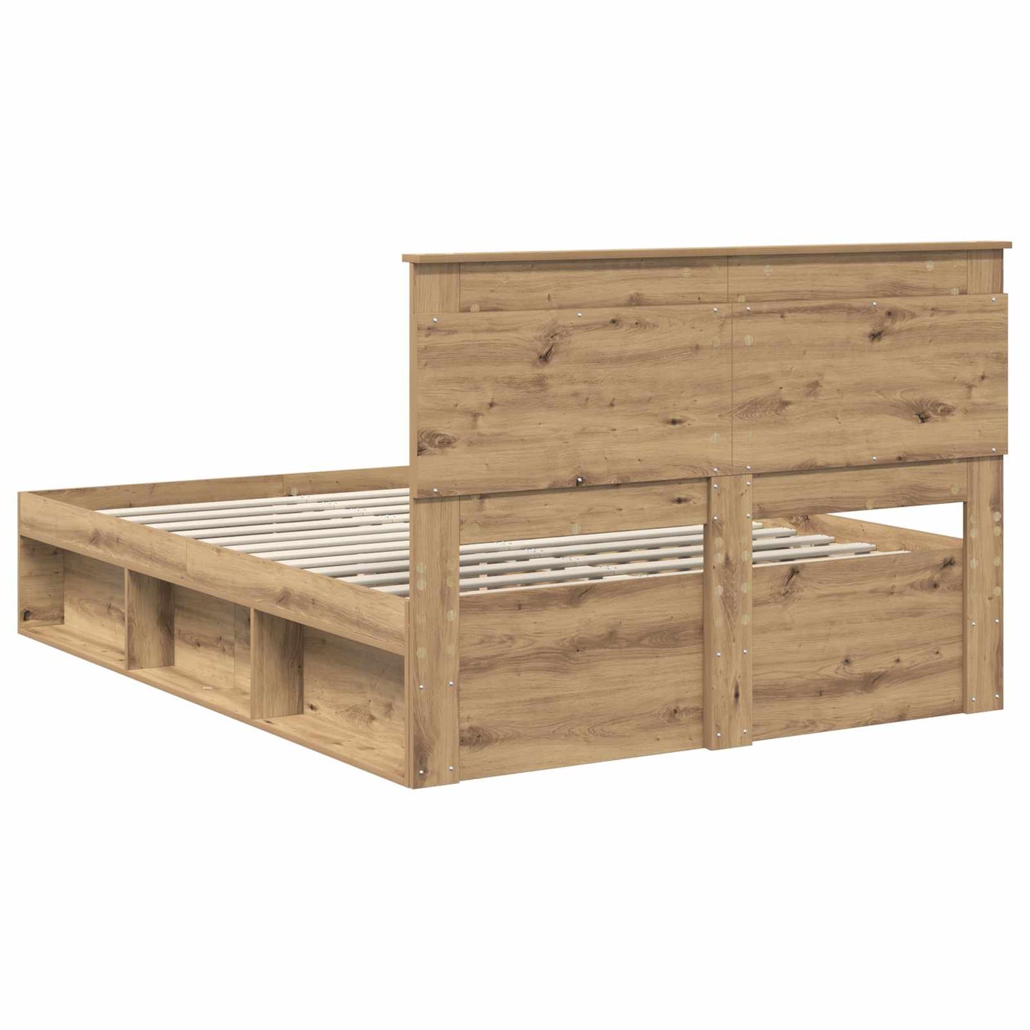 Bedframe Ambachtelijk eiken 140 x 190 cm Massief grenenhout is nu te koop bij PeponiXL, paradijselijk wonen!