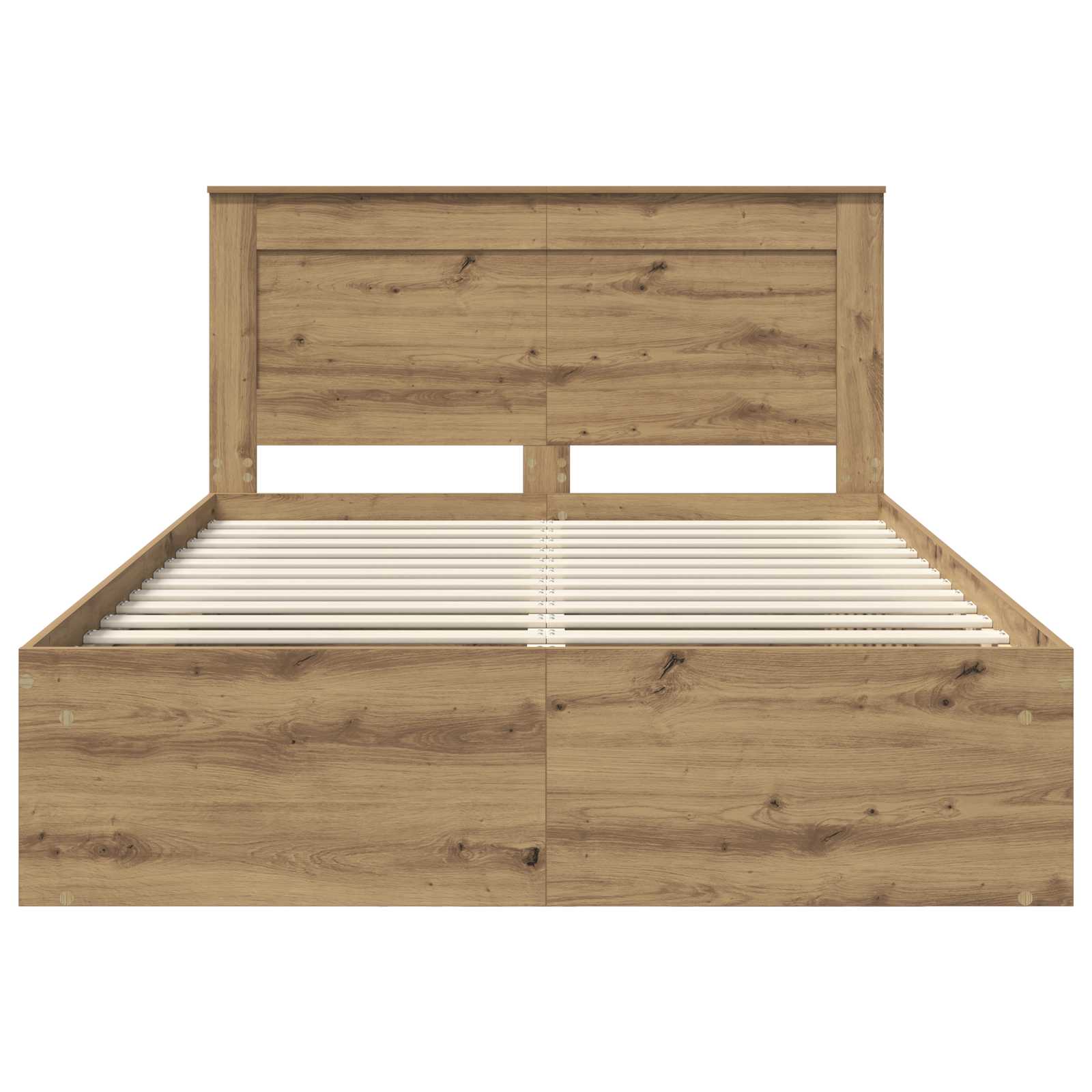 Bedframe Ambachtelijk eiken 140 x 190 cm Massief grenenhout is nu te koop bij PeponiXL, paradijselijk wonen!