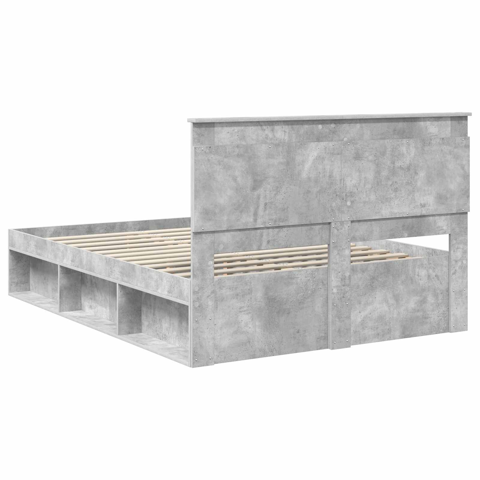 Bedframe met hoofdeinde Beton 140 x 200 cm Massief grenenhout is nu te koop bij PeponiXL, paradijselijk wonen!
