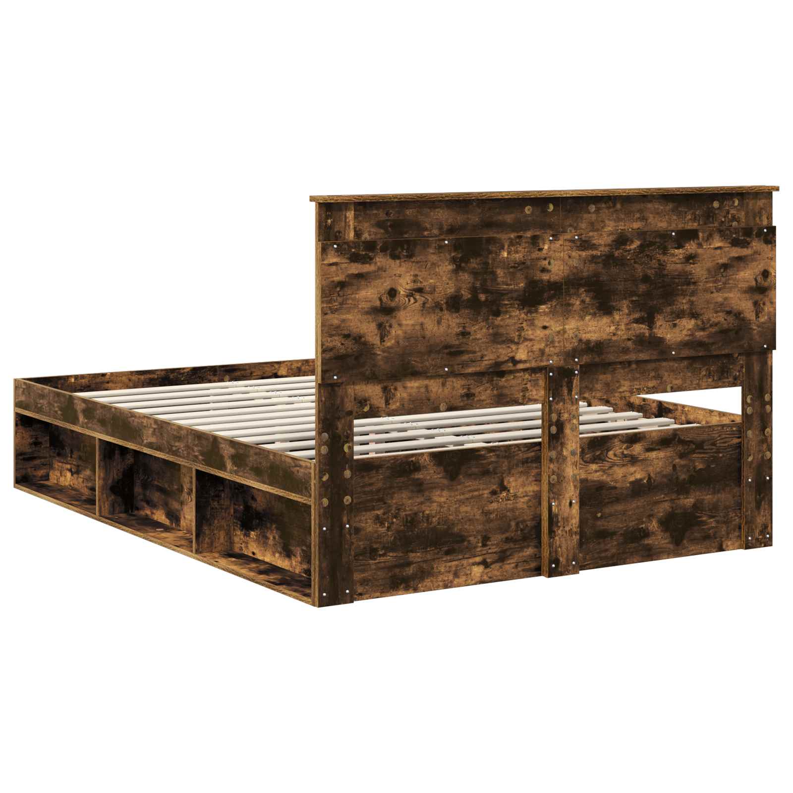 Bedframe Gerookt eiken 140 x 200 cm Massief grenenhout is nu te koop bij PeponiXL, paradijselijk wonen!