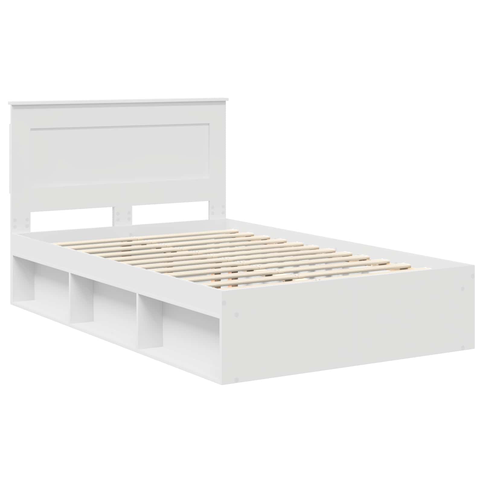 Bedframe met hoofdeinde Wit 120 x 190 cm Massief grenenhout is nu te koop bij PeponiXL, paradijselijk wonen!
