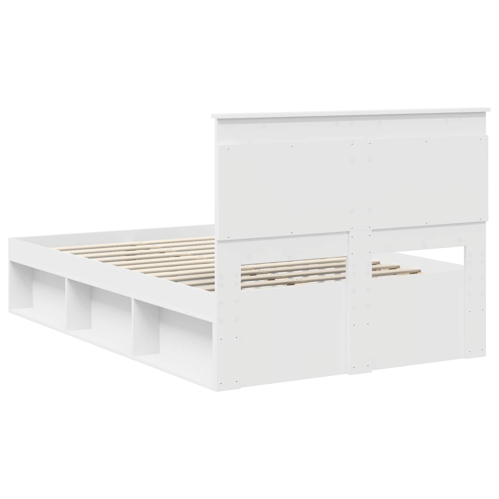 Bedframe met hoofdeinde Wit 120 x 190 cm Massief grenenhout is nu te koop bij PeponiXL, paradijselijk wonen!