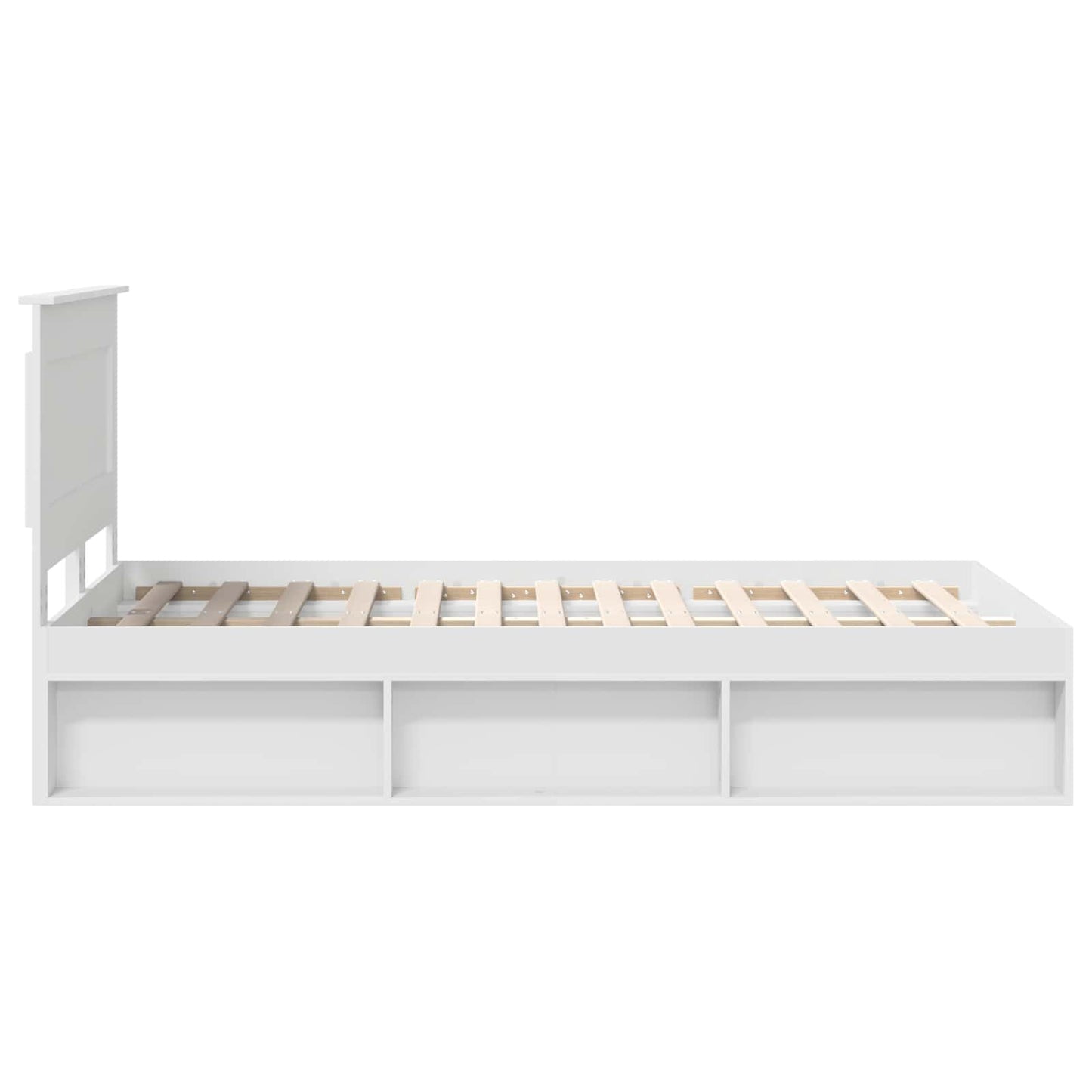 Bedframe met hoofdeinde Wit 120 x 190 cm Massief grenenhout is nu te koop bij PeponiXL, paradijselijk wonen!