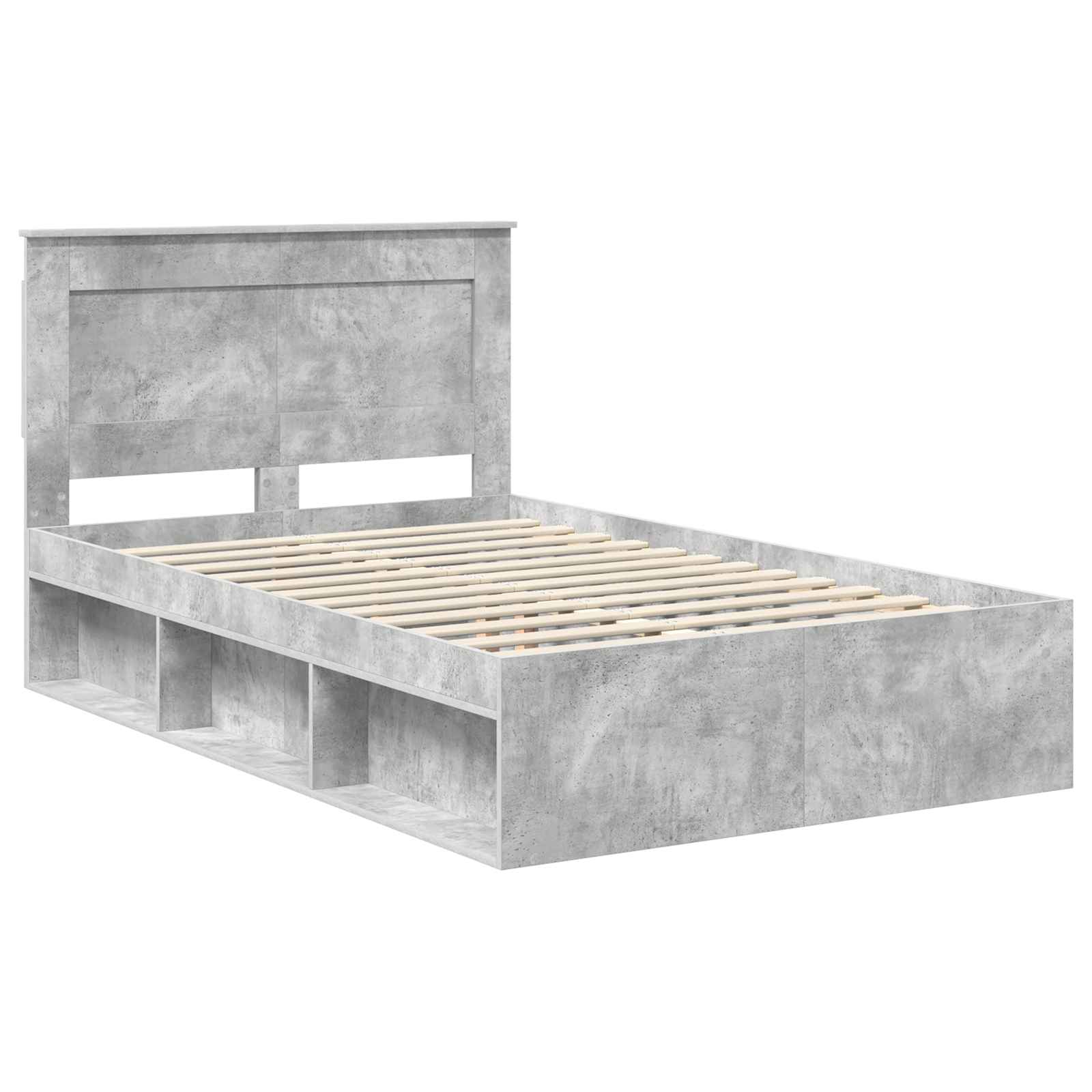 Bedframe met hoofdeinde Beton 120 x 190 cm Massief grenenhout is nu te koop bij PeponiXL, paradijselijk wonen!