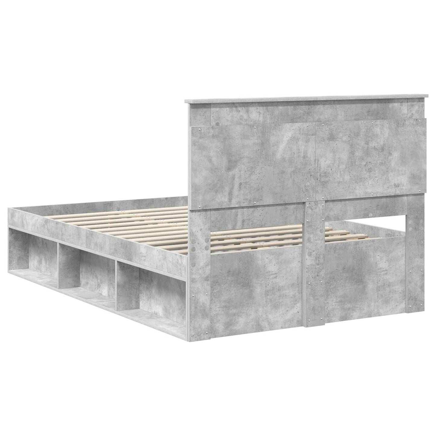 Bedframe met hoofdeinde Beton 120 x 190 cm Massief grenenhout is nu te koop bij PeponiXL, paradijselijk wonen!