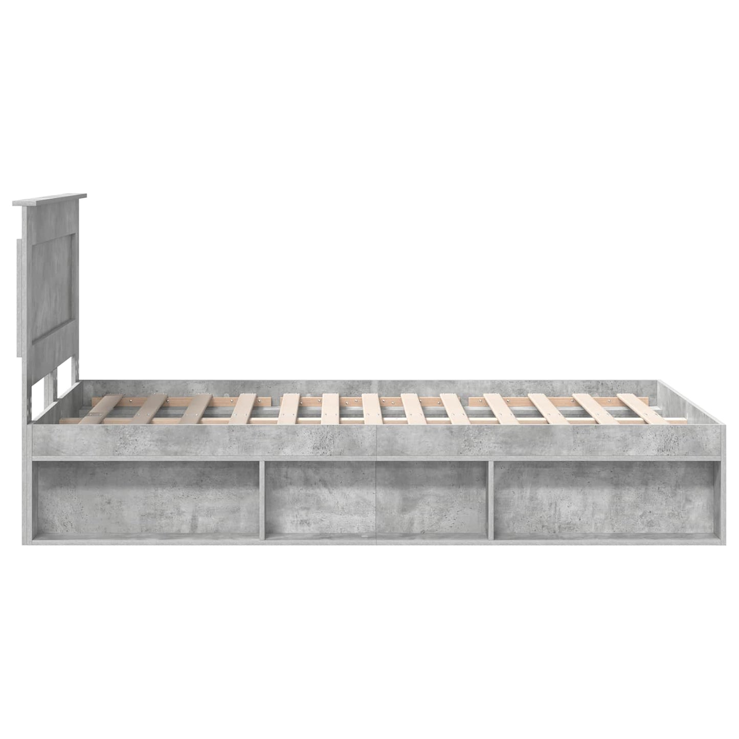 Bedframe met hoofdeinde Beton 120 x 190 cm Massief grenenhout is nu te koop bij PeponiXL, paradijselijk wonen!