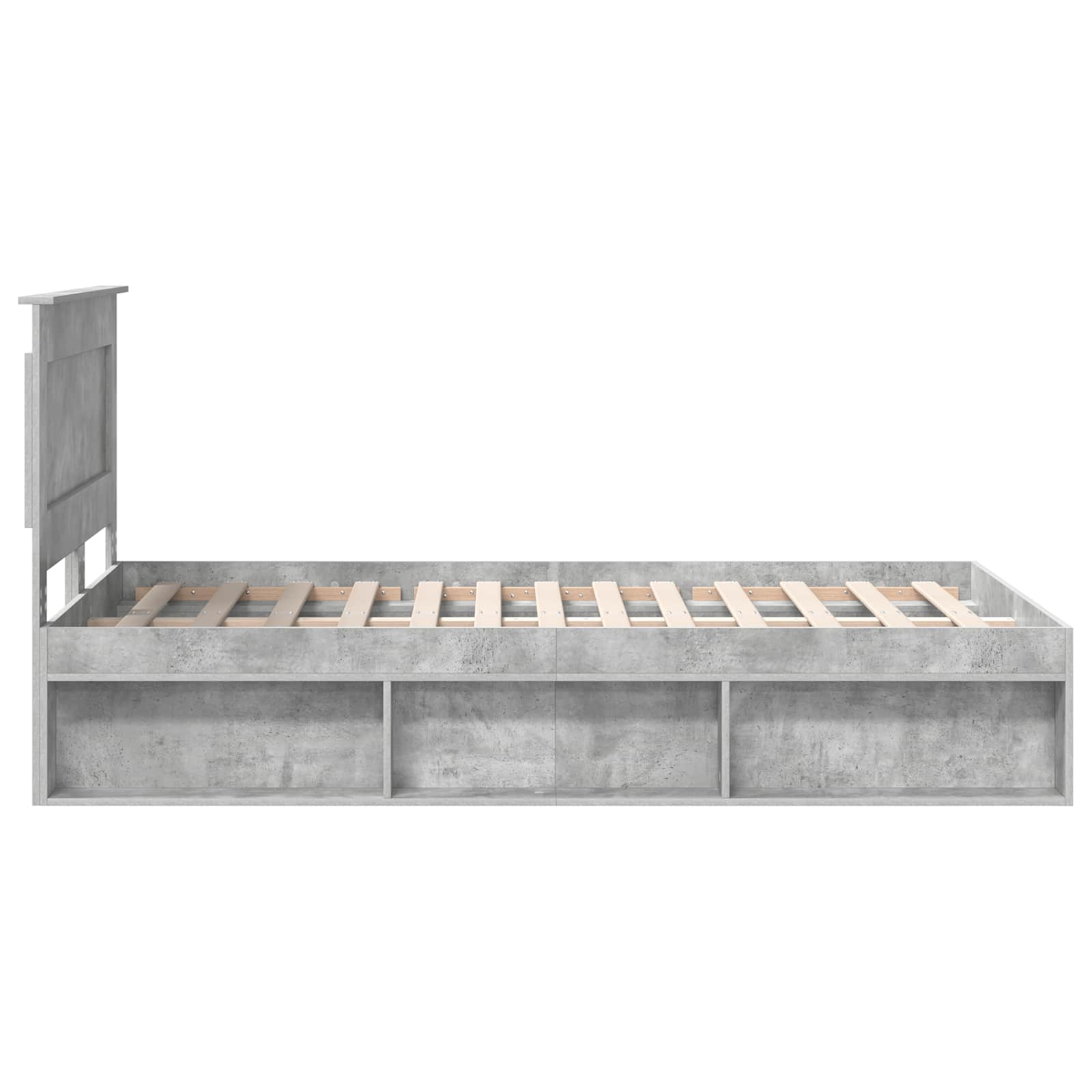 Bedframe met hoofdeinde Beton 120 x 190 cm Massief grenenhout is nu te koop bij PeponiXL, paradijselijk wonen!