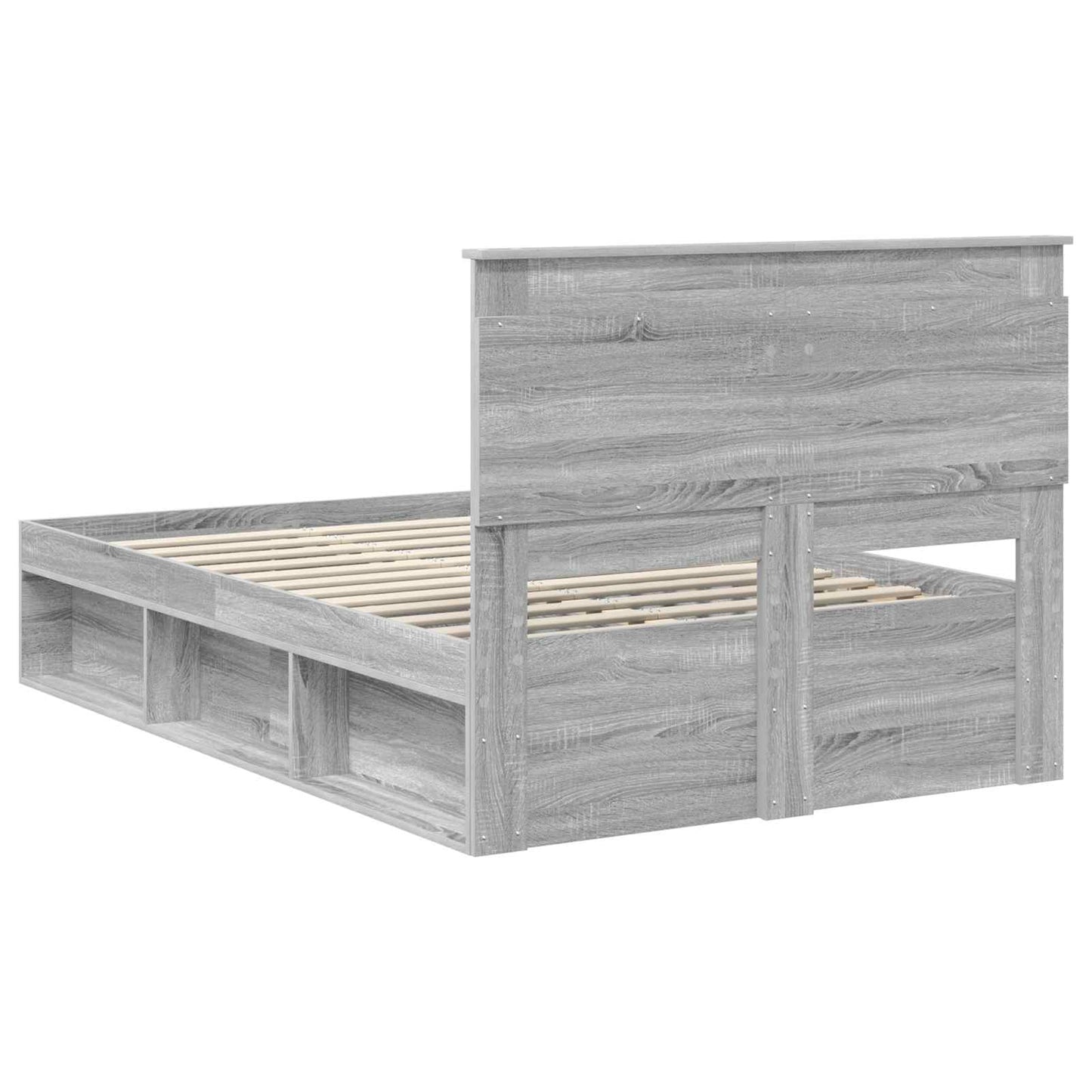 Bedframe met lade Grijs Sonoma 120 x 190 cm Massief grenenhout is nu te koop bij PeponiXL, paradijselijk wonen!