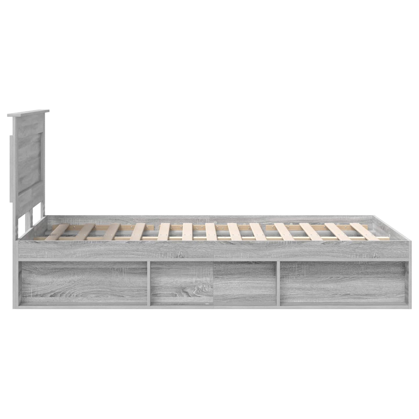 Bedframe met lade Grijs Sonoma 120 x 190 cm Massief grenenhout is nu te koop bij PeponiXL, paradijselijk wonen!