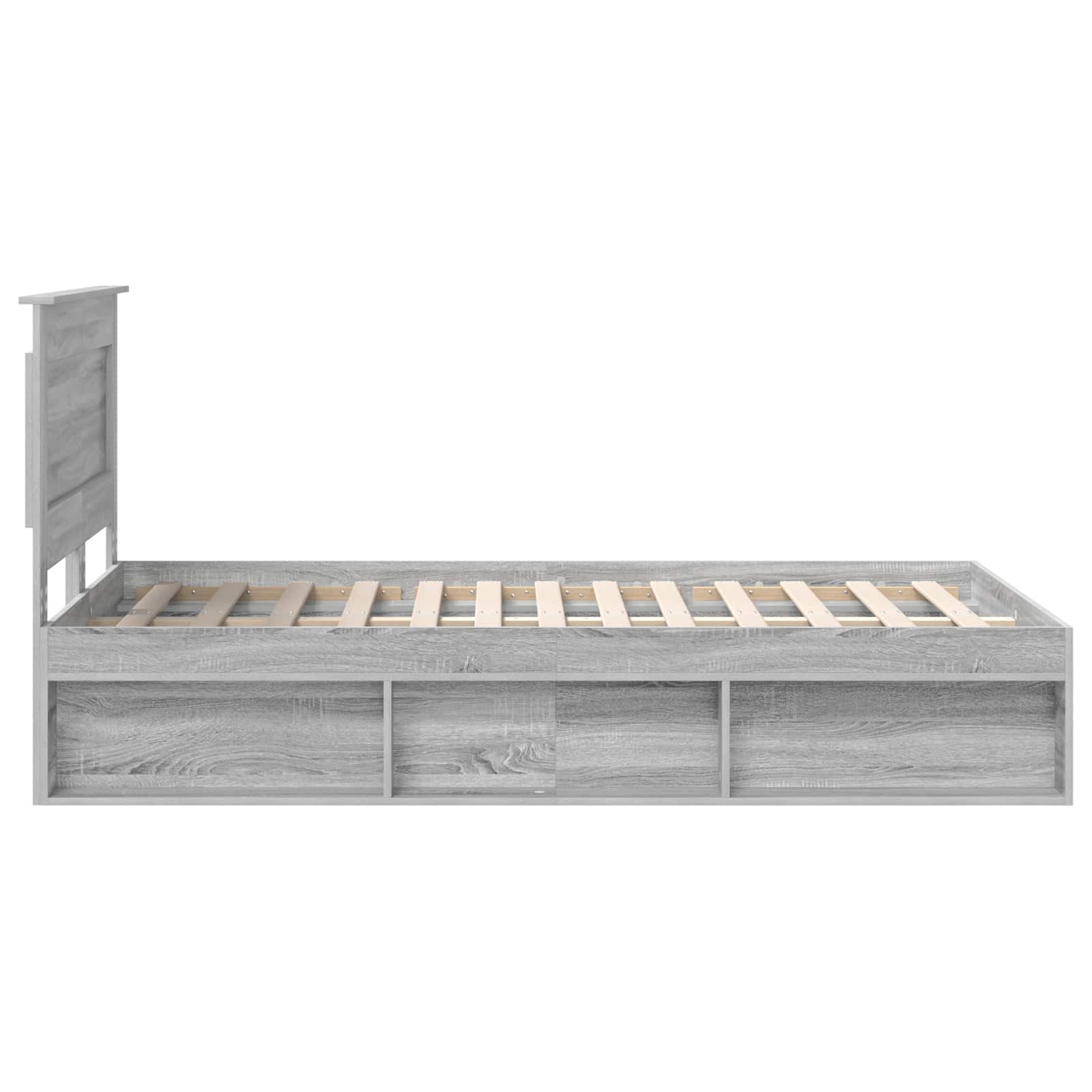 Bedframe met lade Grijs Sonoma 120 x 190 cm Massief grenenhout is nu te koop bij PeponiXL, paradijselijk wonen!