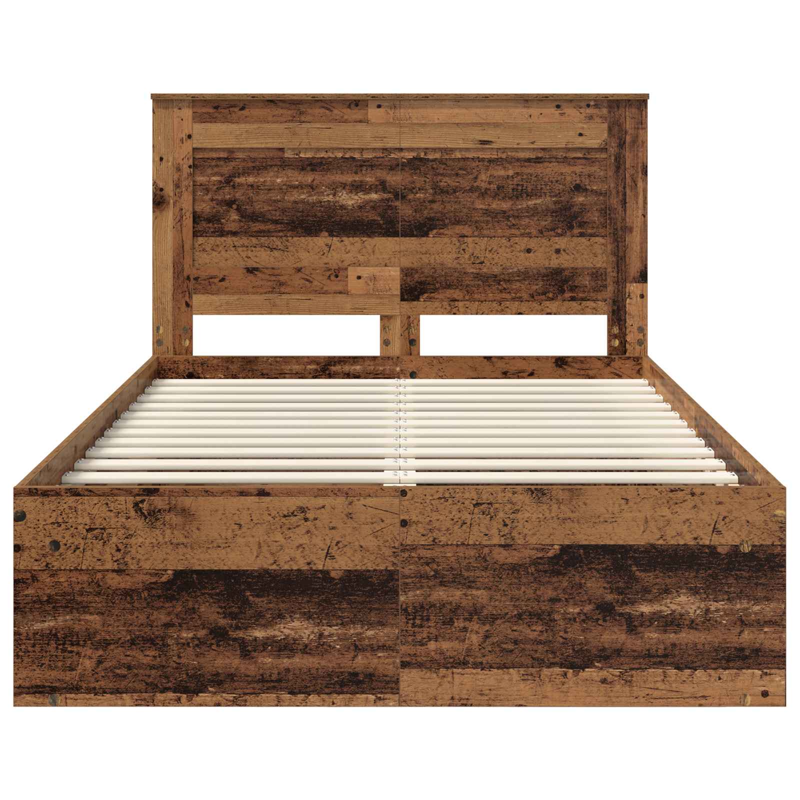 Bedframe met hoofdeinde Oudhout 120 x 190 cm Massief grenenhout is nu te koop bij PeponiXL, paradijselijk wonen!