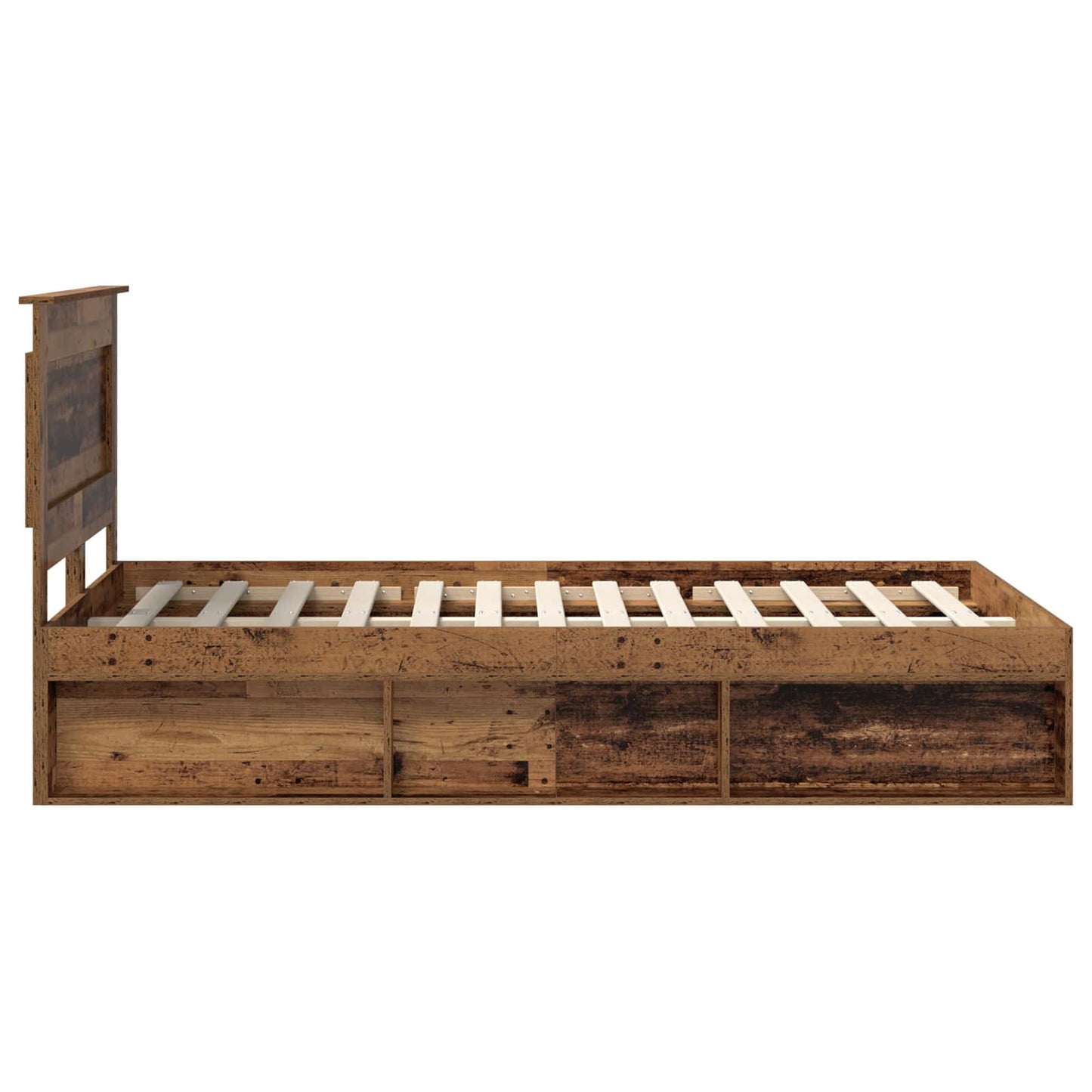 Bedframe met hoofdeinde Oudhout 120 x 190 cm Massief grenenhout is nu te koop bij PeponiXL, paradijselijk wonen!