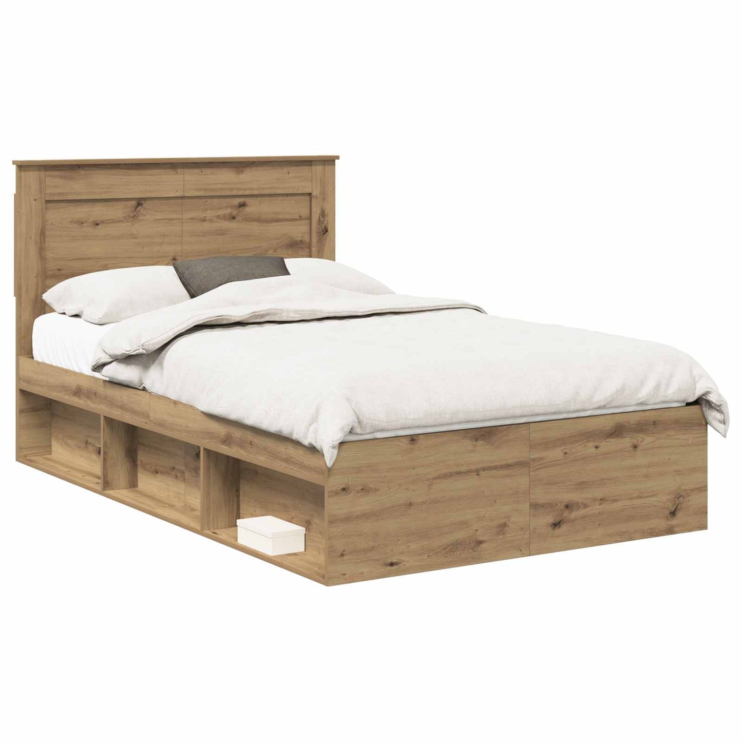 Bedframe Ambachtelijk eiken 120 x 190 cm Massief grenenhout is nu te koop bij PeponiXL, paradijselijk wonen!