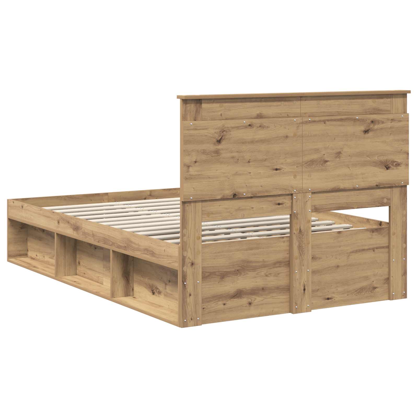 Bedframe Ambachtelijk eiken 120 x 190 cm Massief grenenhout is nu te koop bij PeponiXL, paradijselijk wonen!