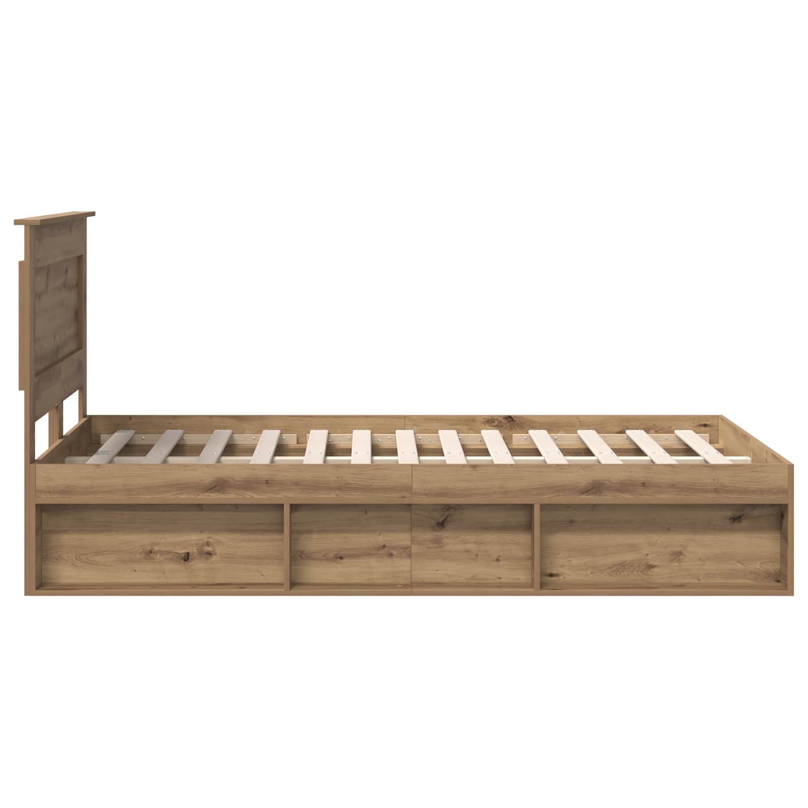 Bedframe Ambachtelijk eiken 120 x 190 cm Massief grenenhout is nu te koop bij PeponiXL, paradijselijk wonen!