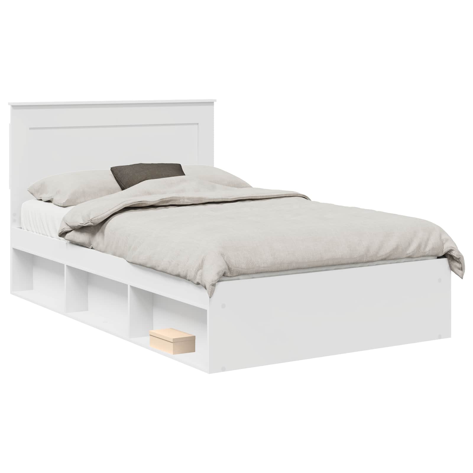 Bedframe met hoofdeinde Wit 120 x 200 cm Massief grenenhout is nu te koop bij PeponiXL, paradijselijk wonen!