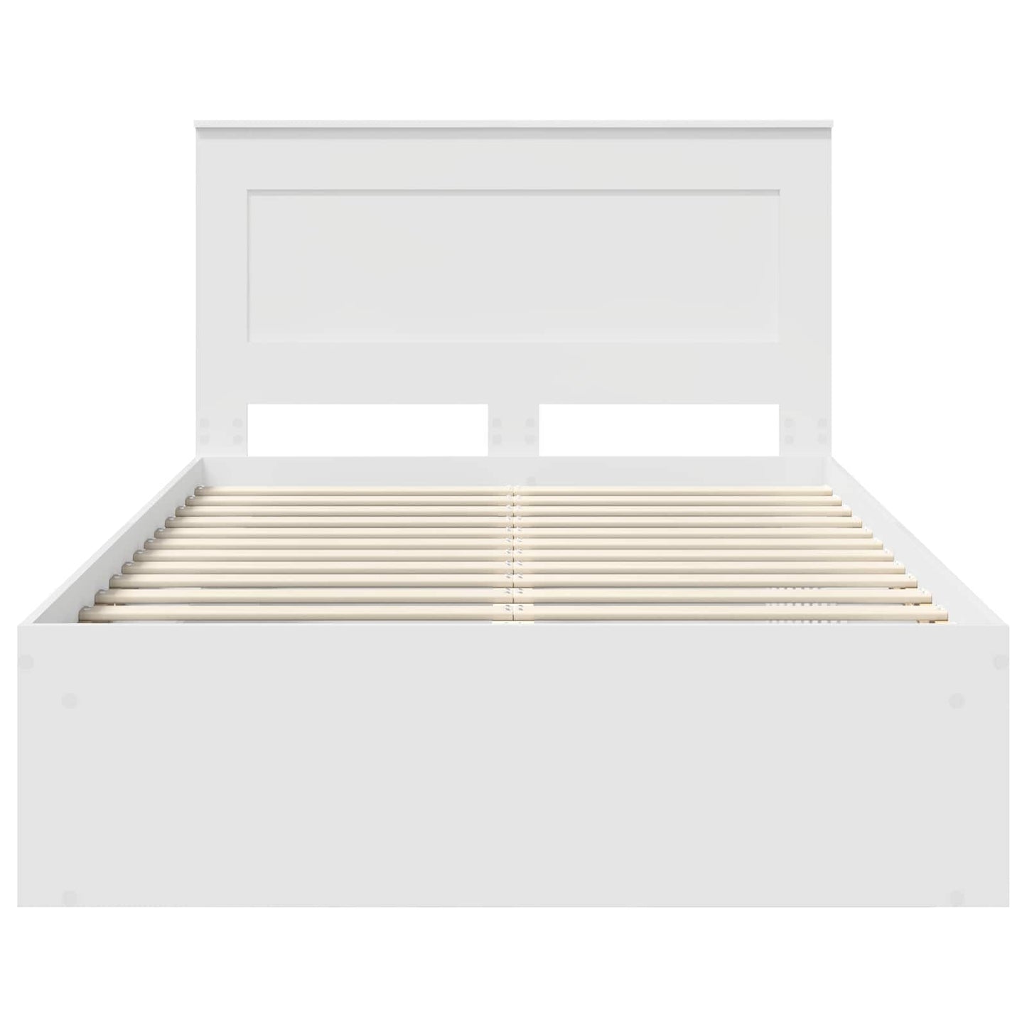 Bedframe met hoofdeinde Wit 120 x 200 cm Massief grenenhout is nu te koop bij PeponiXL, paradijselijk wonen!