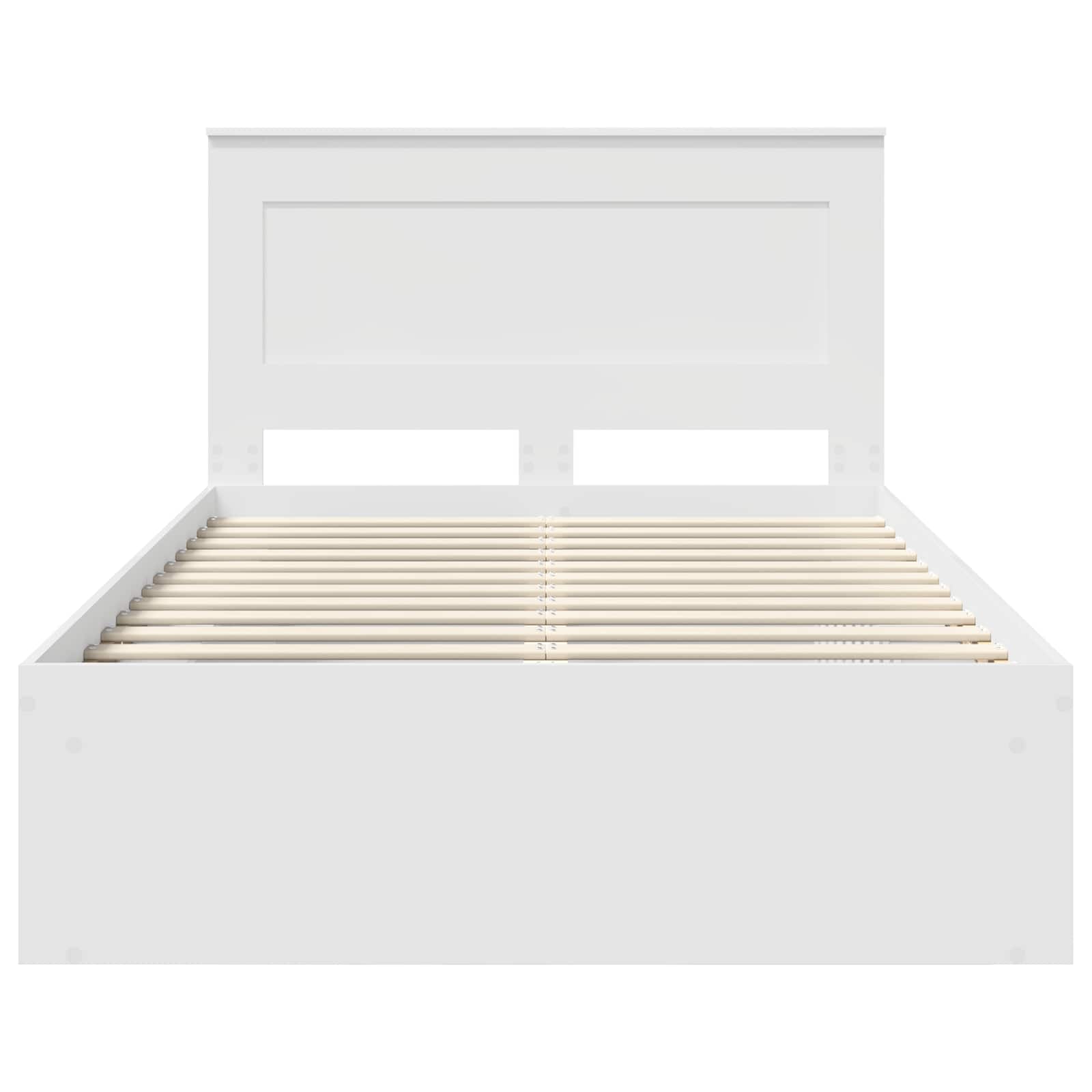 Bedframe met hoofdeinde Wit 120 x 200 cm Massief grenenhout is nu te koop bij PeponiXL, paradijselijk wonen!