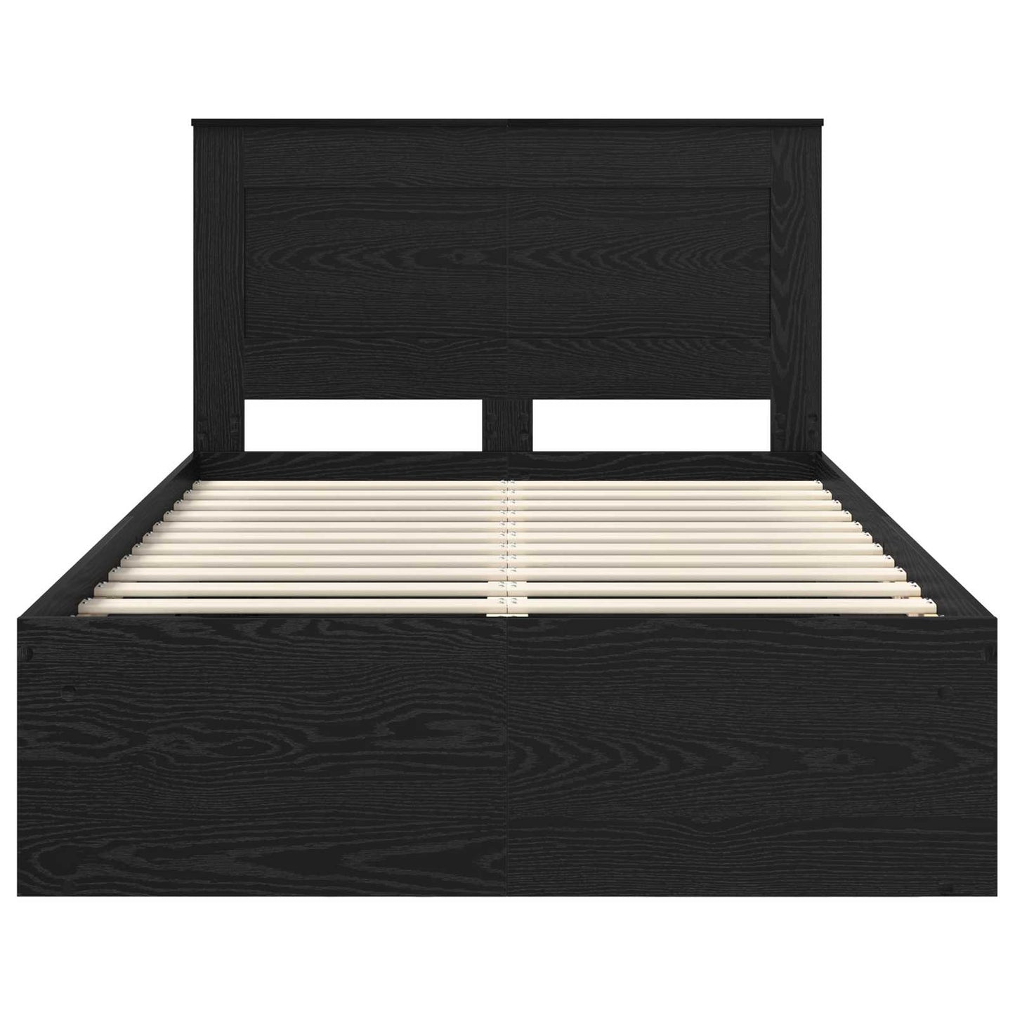 Bedframe met hoofdeinde Zwart 120 x 190 cm Massief grenenhout is nu te koop bij PeponiXL, paradijselijk wonen!