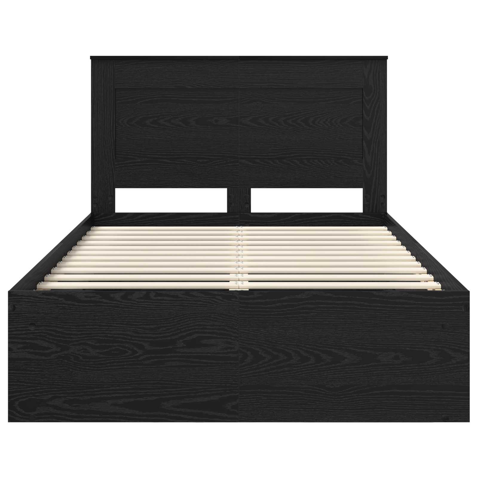 Bedframe met hoofdeinde Zwart 120 x 190 cm Massief grenenhout is nu te koop bij PeponiXL, paradijselijk wonen!