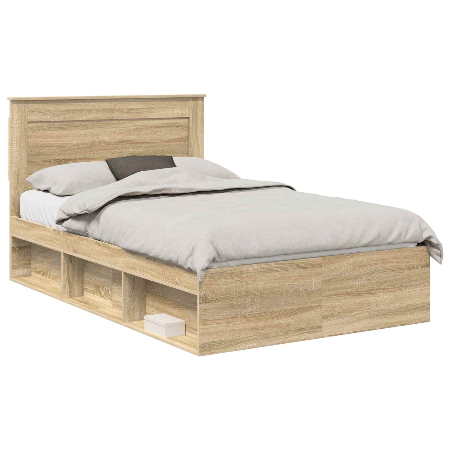 Bedframe met hoofdeinde Sonoma 120 x 200 cm Massief grenenhout is nu te koop bij PeponiXL, paradijselijk wonen!