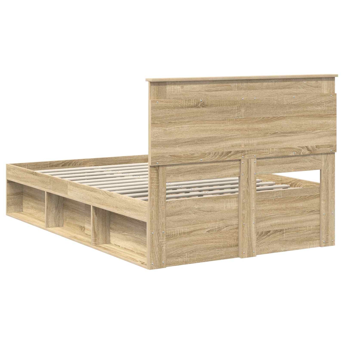 Bedframe met hoofdeinde Sonoma 120 x 200 cm Massief grenenhout is nu te koop bij PeponiXL, paradijselijk wonen!