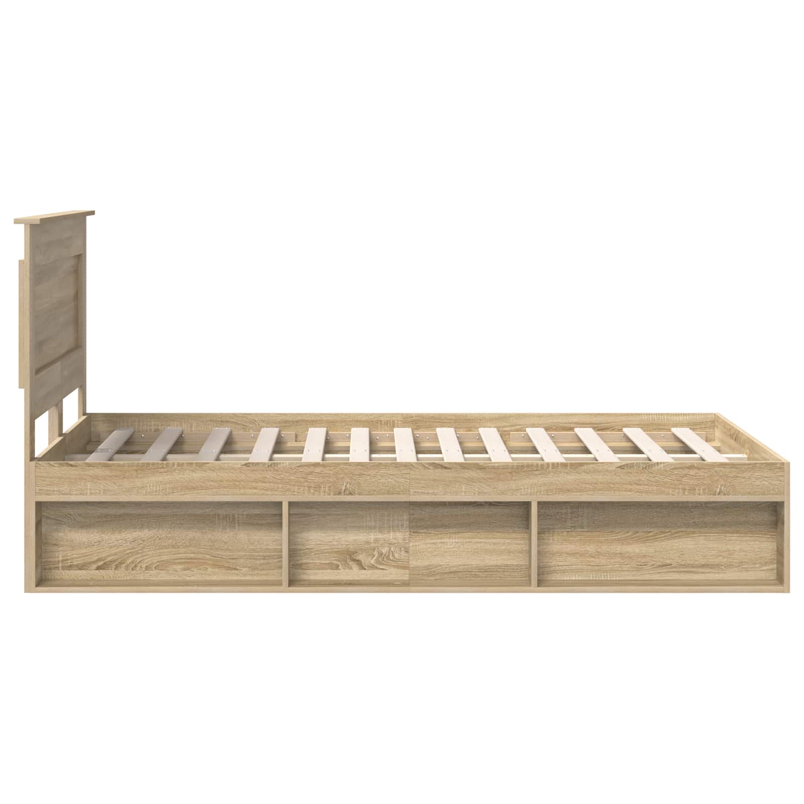 Bedframe met hoofdeinde Sonoma 120 x 200 cm Massief grenenhout is nu te koop bij PeponiXL, paradijselijk wonen!