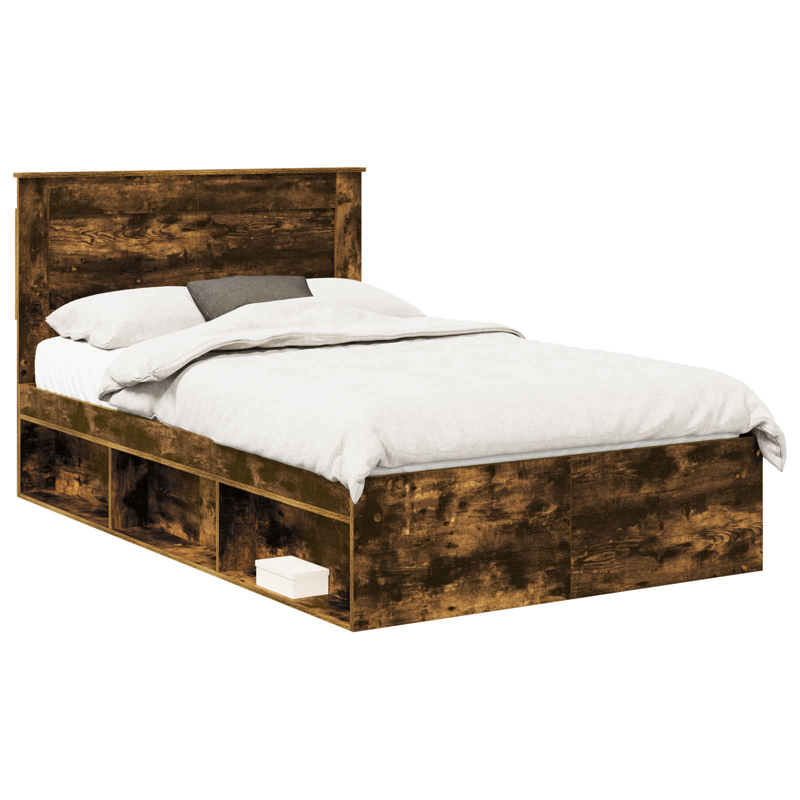 Bedframe Gerookt eiken 120 x 200 cm Massief grenenhout is nu te koop bij PeponiXL, paradijselijk wonen!