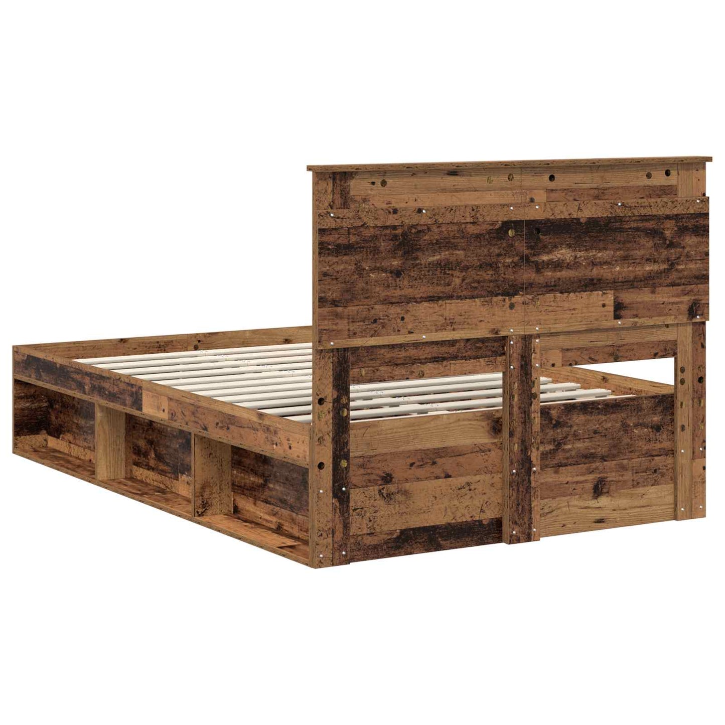 Bedframe met hoofdeinde Oudhout 120 x 200 cm Massief grenenhout is nu te koop bij PeponiXL, paradijselijk wonen!